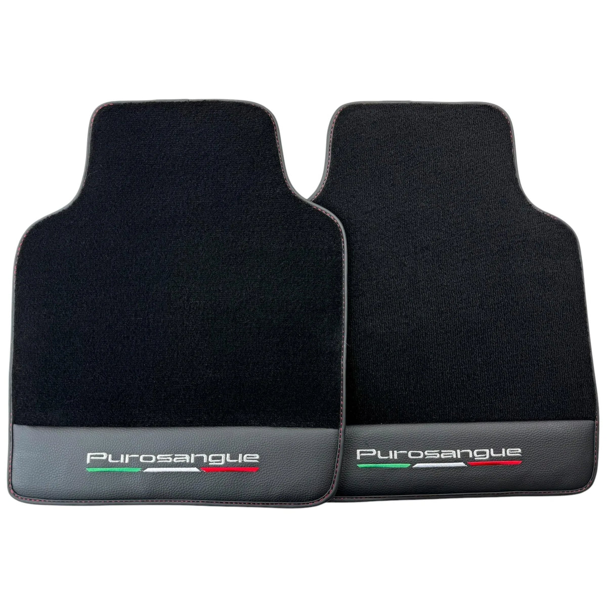 Black Floor Mats for Ferrari Purosangue with Leather and Black Trim | Italian Edition - AutoWin
