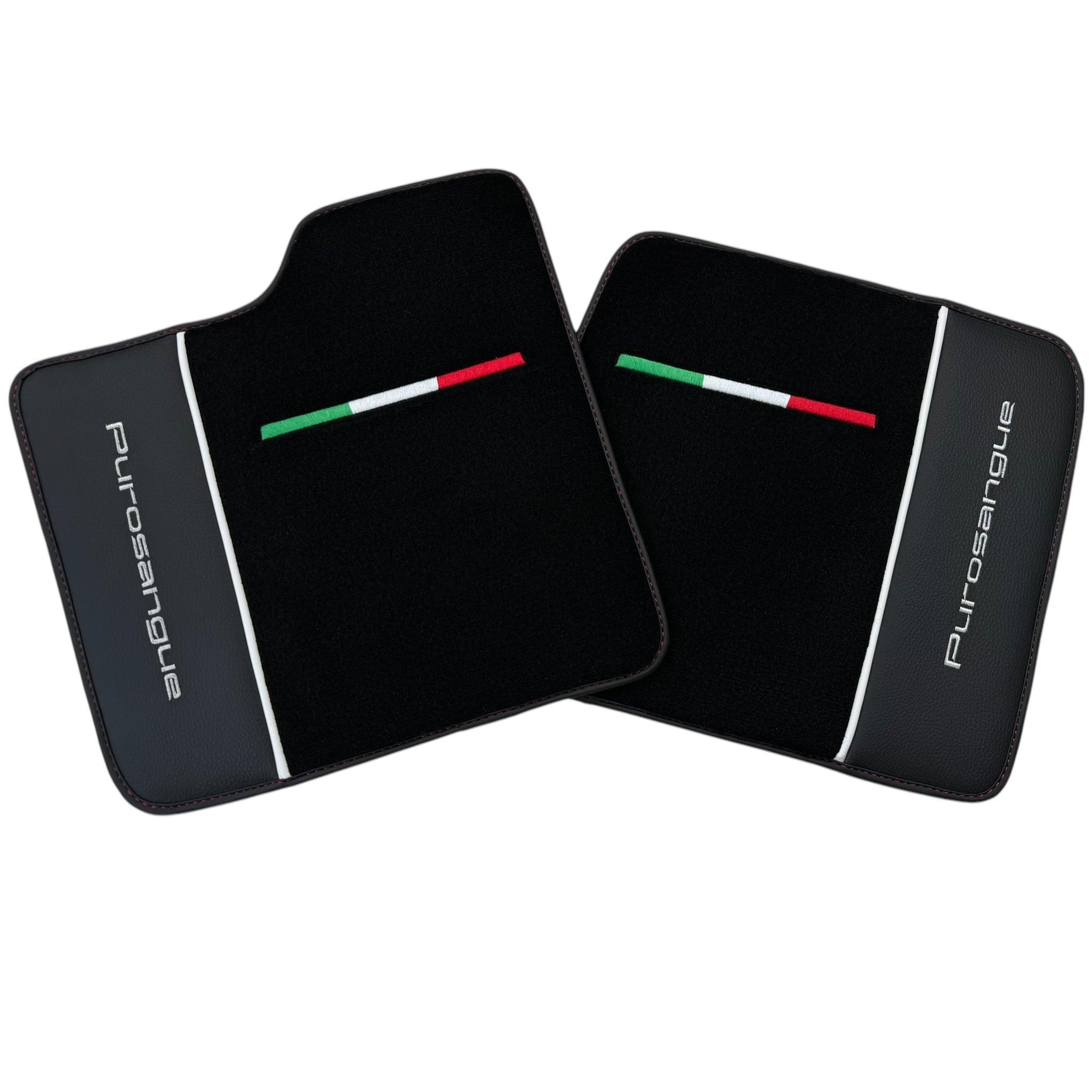 Black Floor Mats for Ferrari Purosangue with Leather - AutoWin