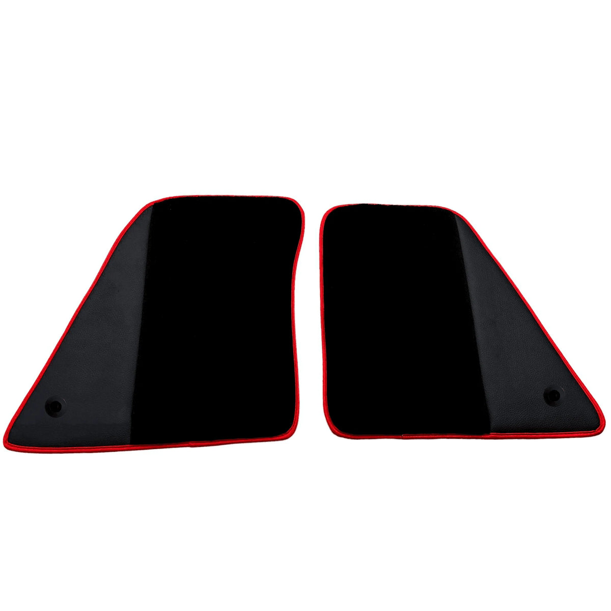 Black Floor Mats for Ferrari SF90 Stradale (2019-2024) with Leather and Red Trim