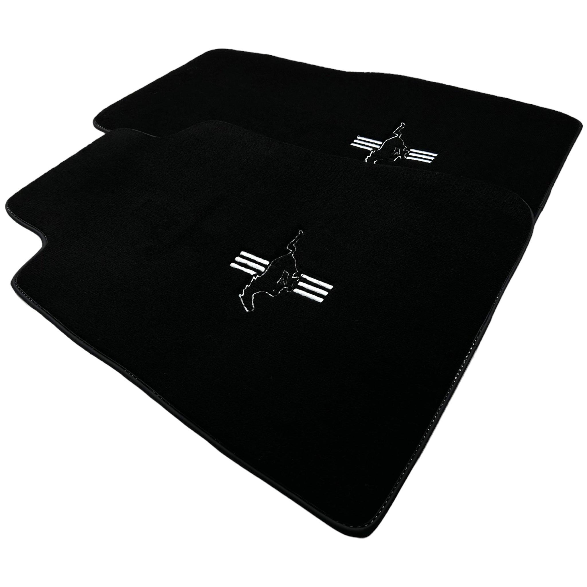 Black Floor Mats For Ford Mustang V (2004-2010) With Pony - AutoWin