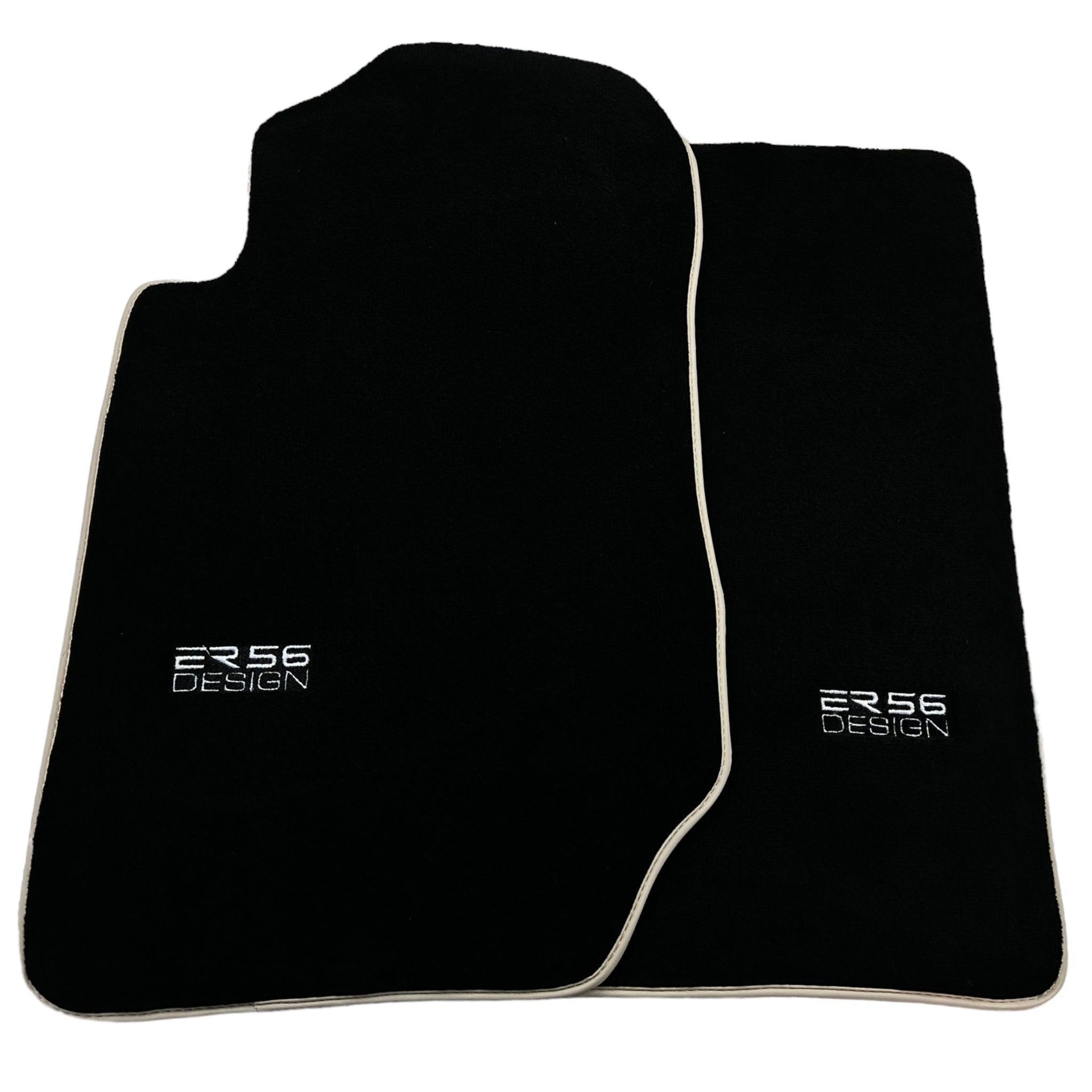 Black Floor Mats For Kia Sportage (1994-2002) ER56 Design | Beige Trim - AutoWin