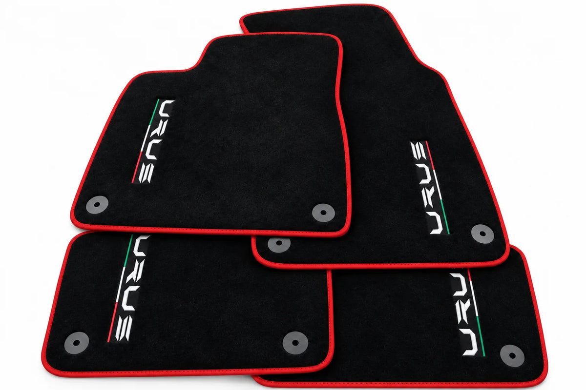 Black Floor Mats For Lamborghini Urus Tailored With Yellow Trim Red trim