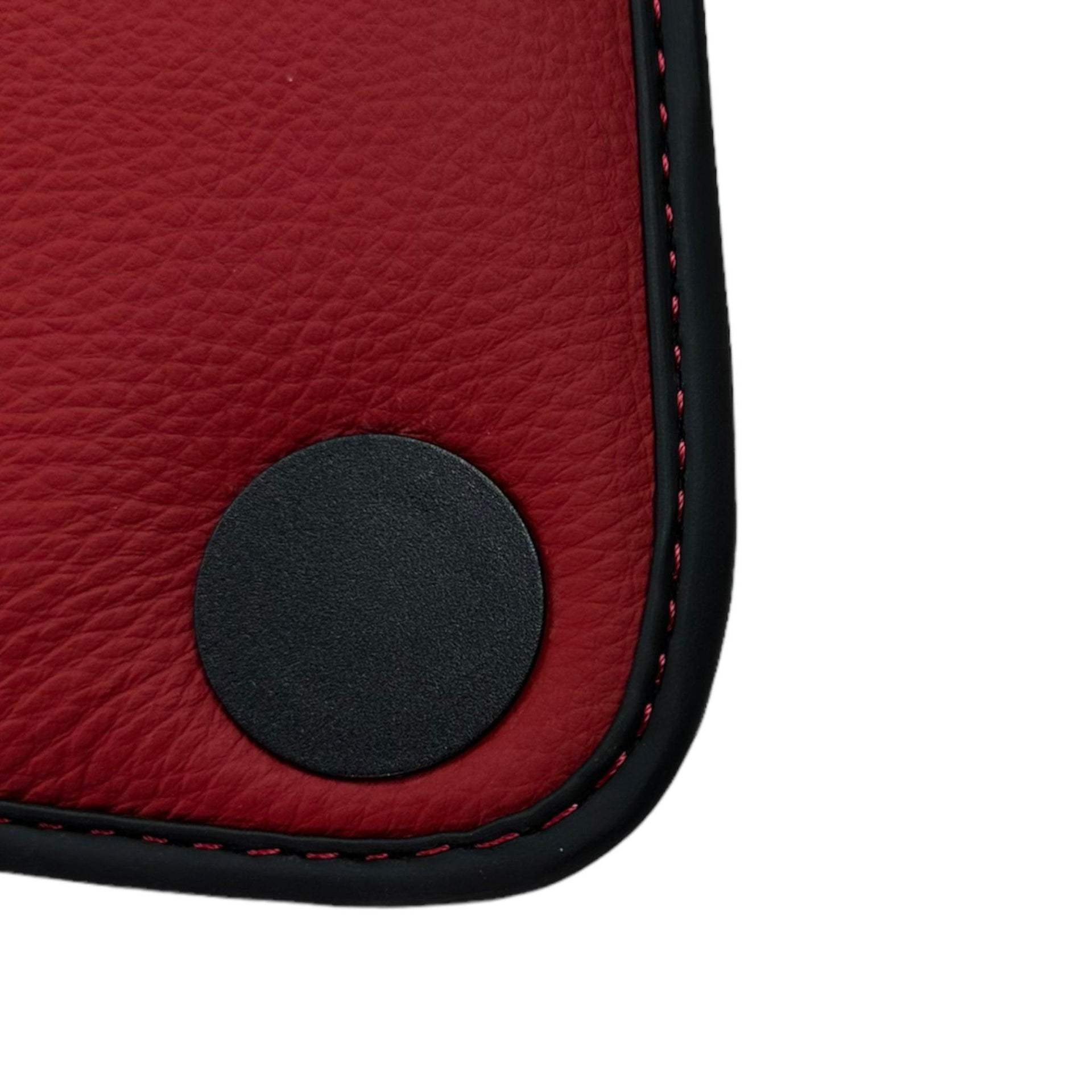 Black Floor Mats For McLaren 650S Black Tailored With Red Leather - AutoWin