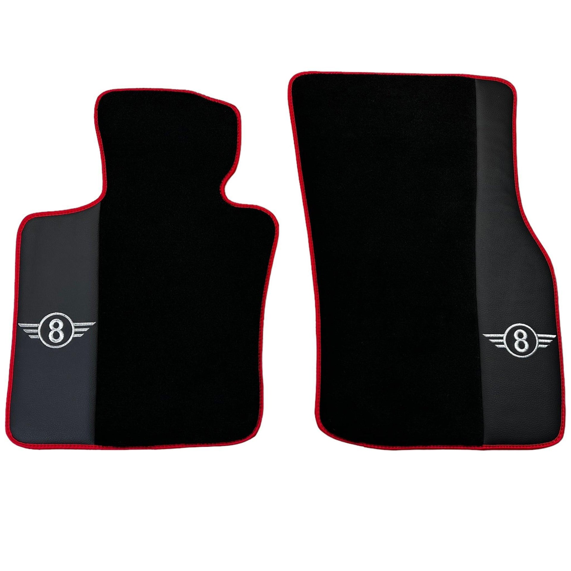 Black Floor Mats for Mini Clubman F54 (2015-2019) With Leather | Red Trim - AutoWin