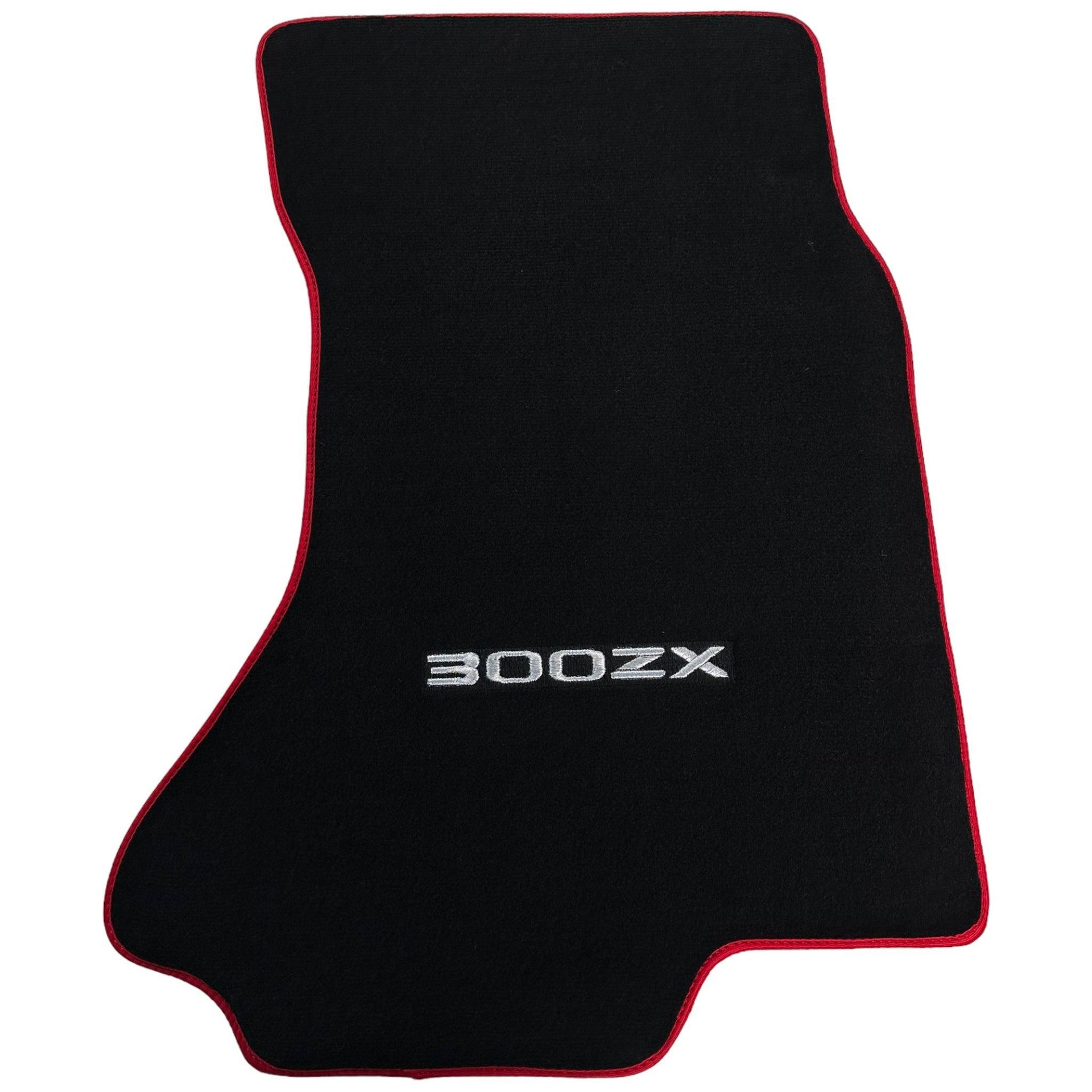 Black Floor Mats For Nissan 300ZX (1990-2000) Red Trim - AutoWin