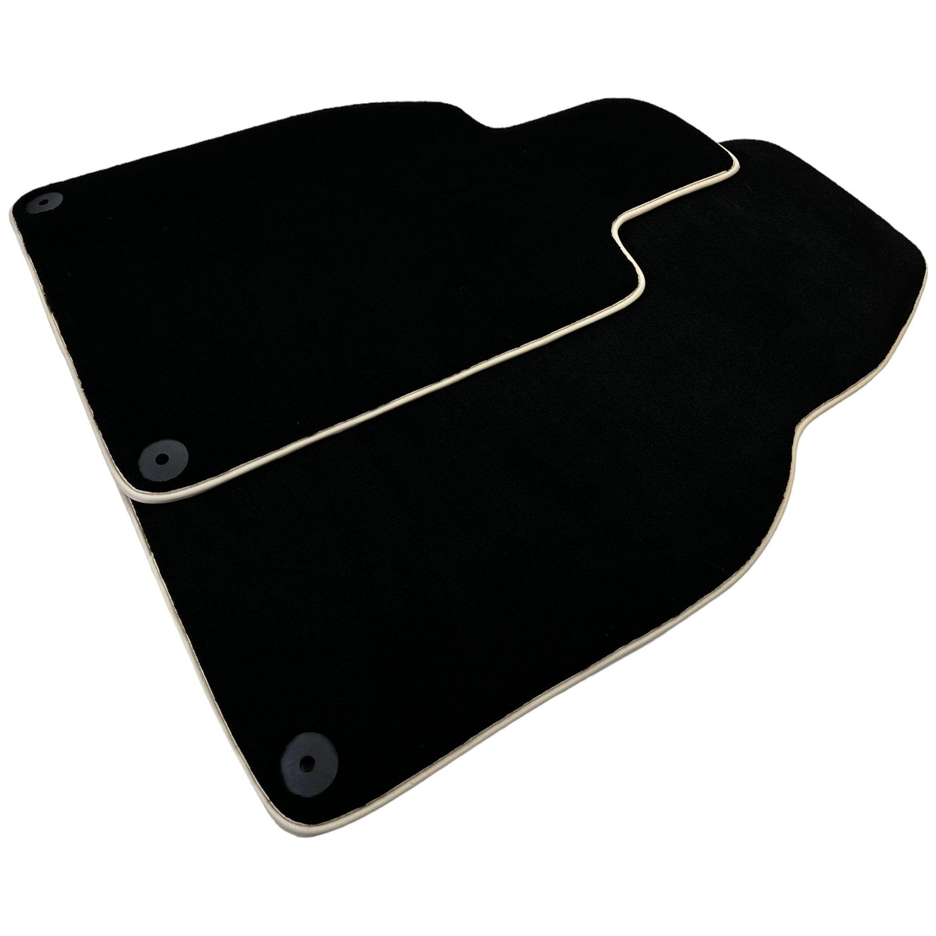 Black Floor Mats for Porsche Cayenne (2018-2023) | Beige Trim - AutoWin