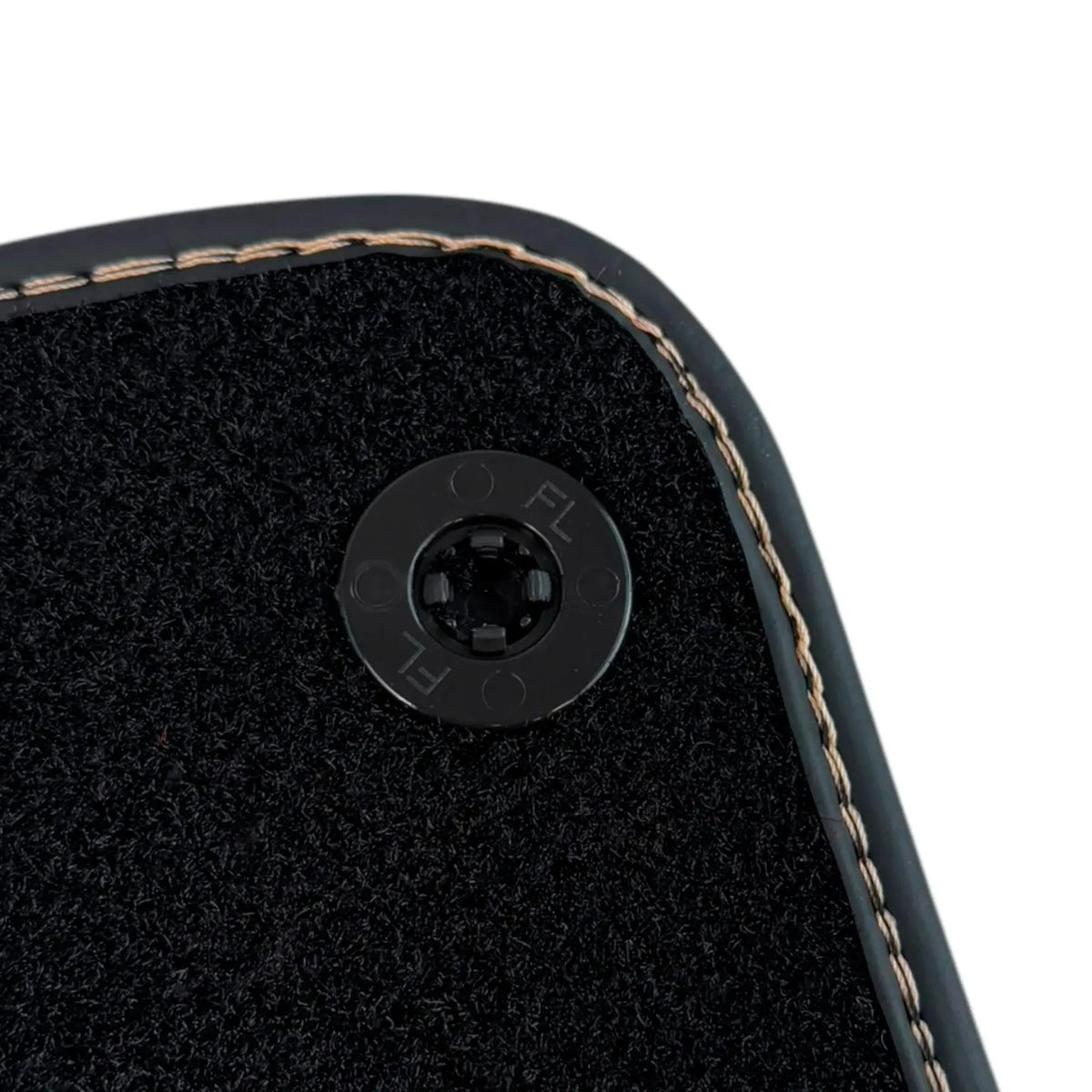 Black Floor Mats for Rolls Royce Ghost Series I (2010–2020) with Golden Leather