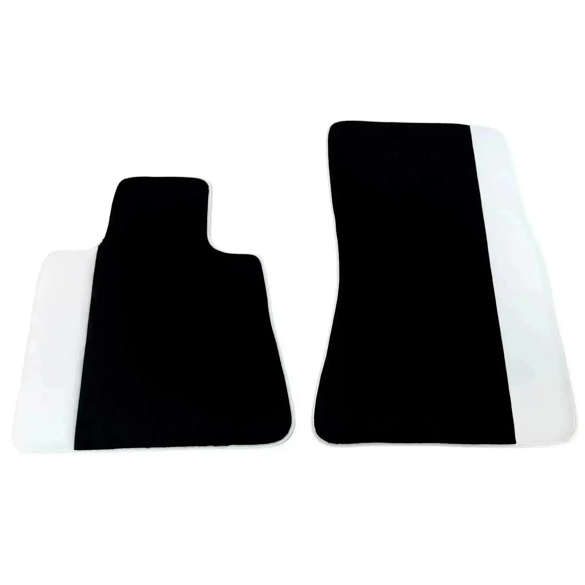Black Floor Mats for Rolls Royce Phantom Drophead Coupe 2007-2016 with White Leather | White Trim
