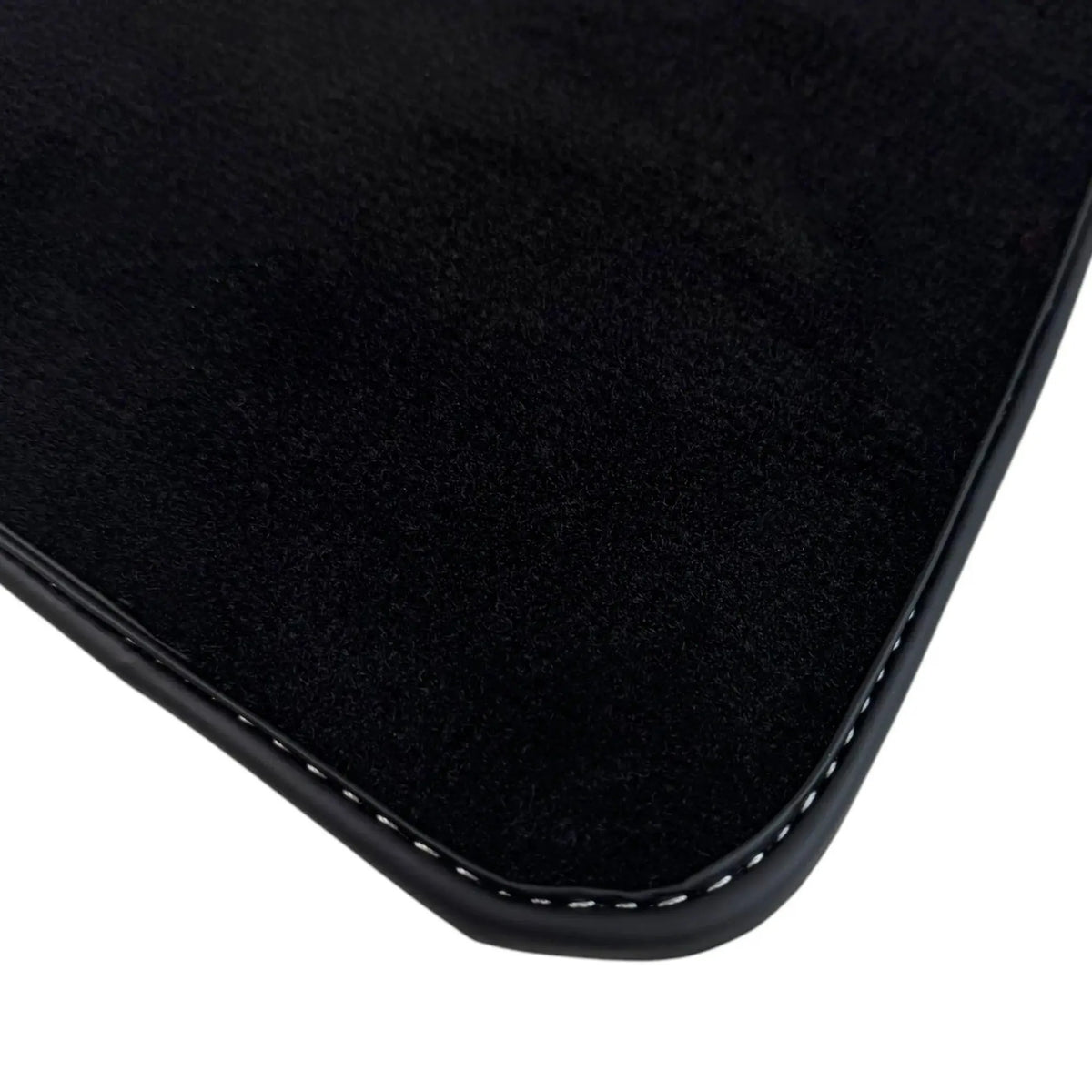 Black Floor Mats for Rolls Royce Phantom VIII (2017-2024) with White Leather