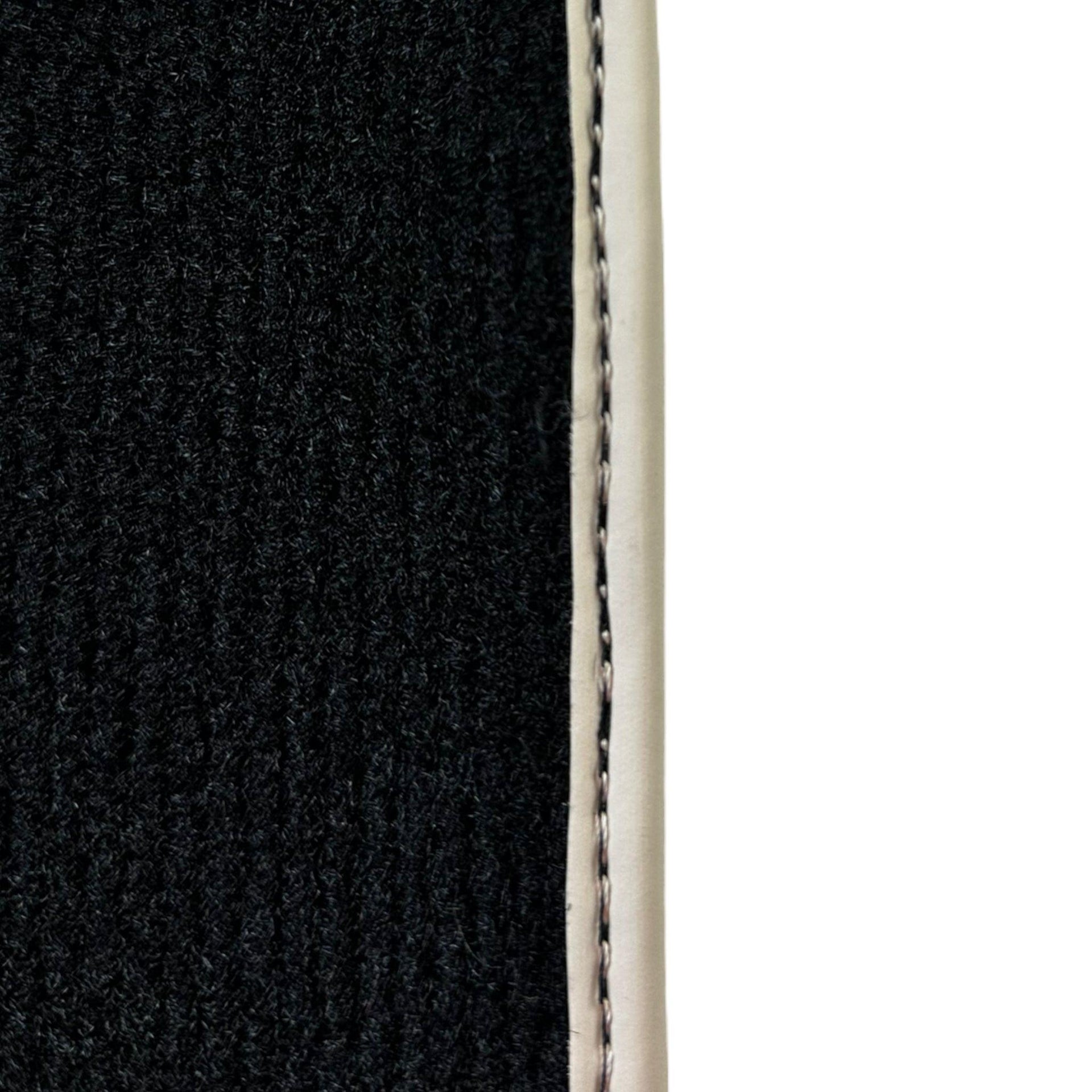 Black Floor Mats For Toyota Land Cruiser 150 (2009-2022) | Beige Trim - AutoWin