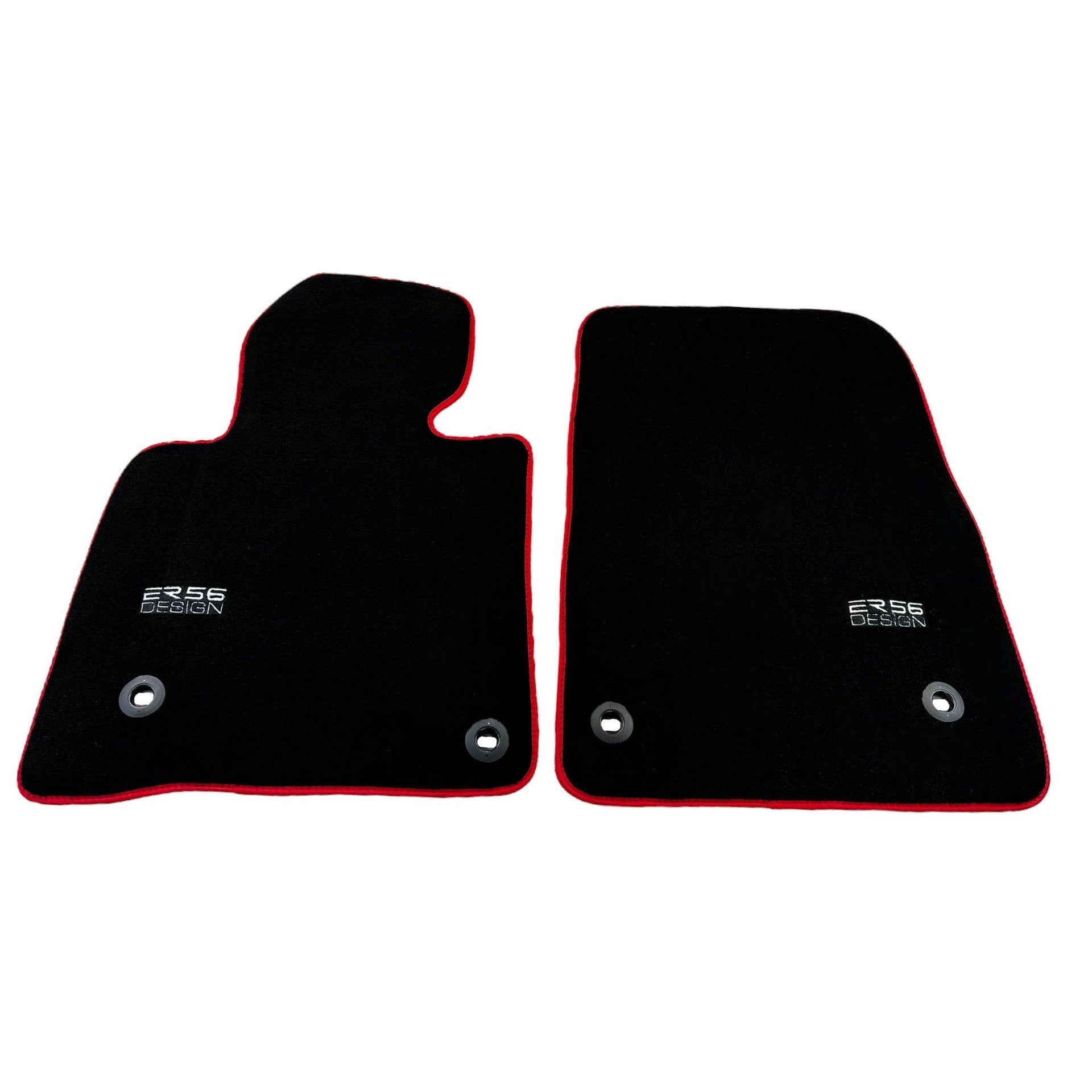 Black Floor Mats For Toyota Land Cruiser 200 (2008-2012) Red Trim | ER56 Design - AutoWin