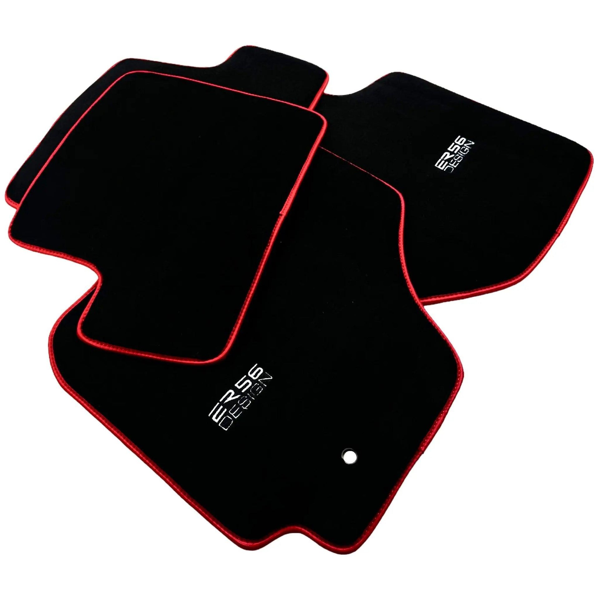 Black Floor Mats For Toyota RAV4 (2000-2003) ER56 Design with Red Trim - AutoWin