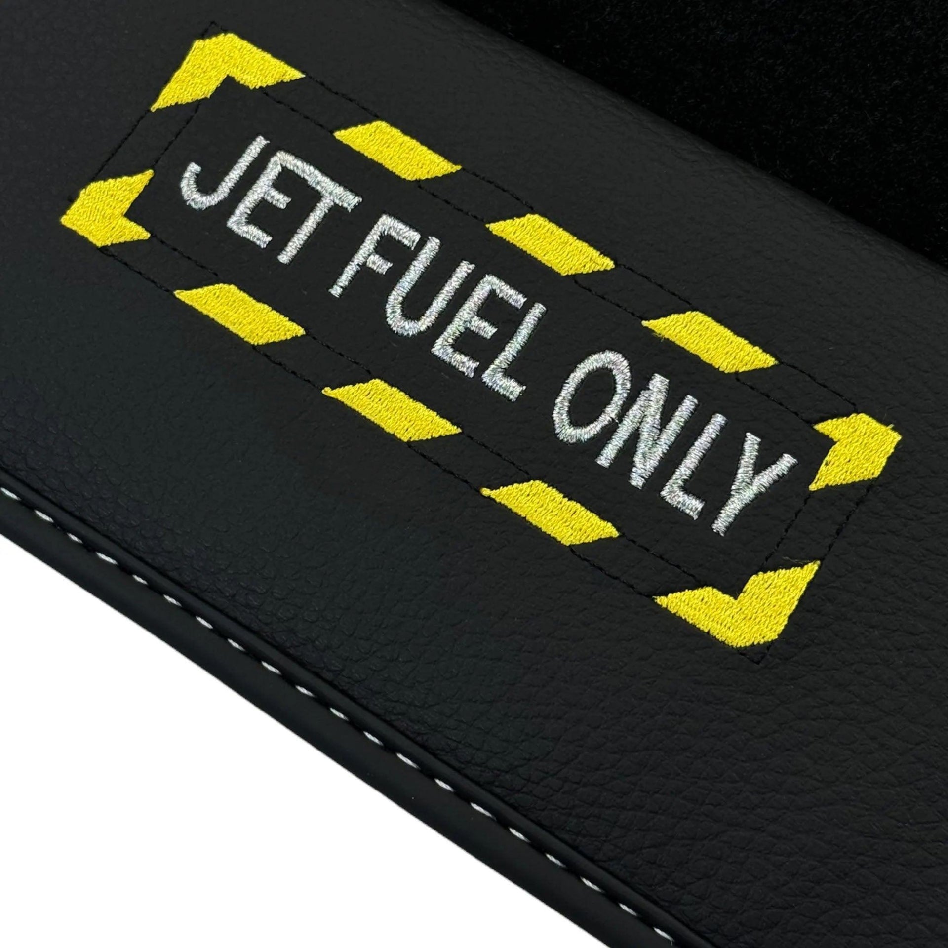 Black Floor Mats with Leather for Lamborghini Gallardo (2004-2014) - Fighter Jet Edition - AutoWin