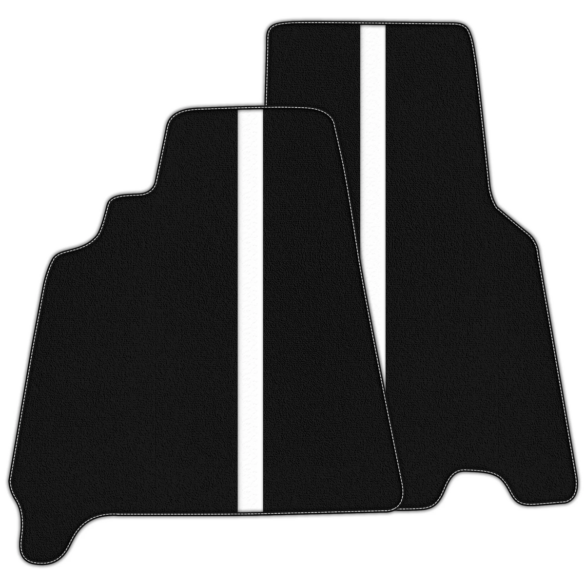 Black Floor Mats with Leather Line for Ferrari 550 Maranello (1996-2002) - Various Colors