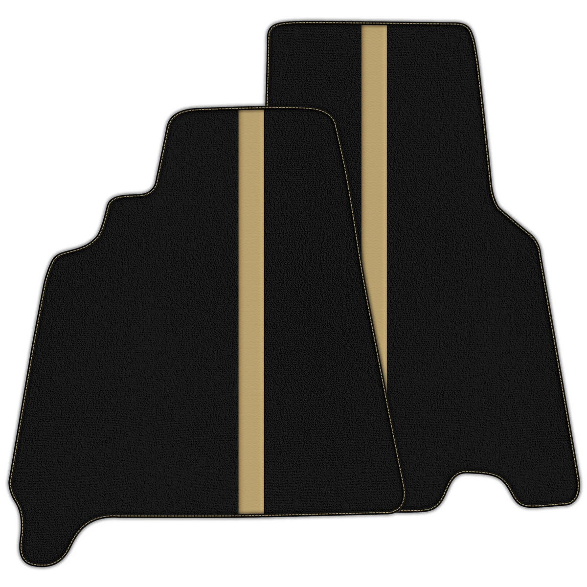 Black Floor Mats with Leather Line for Ferrari 550 Maranello (1996-2002) - Various Colors