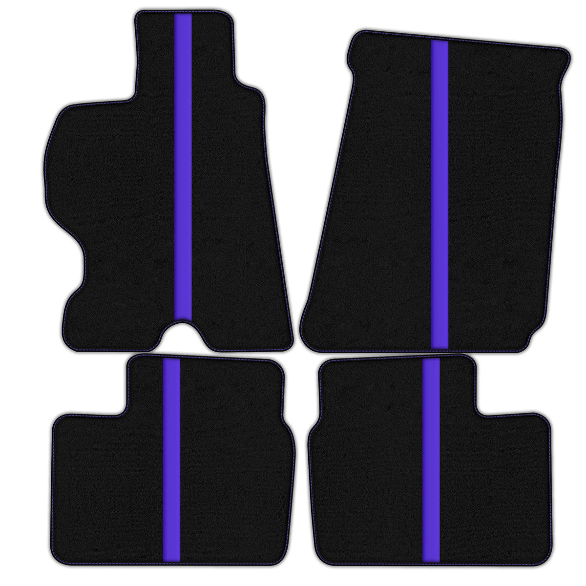 Black Floor Mats with Leather Line for Ferrari FF (2011-2016) - Various Colors