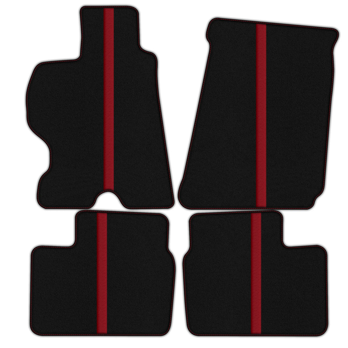 Black Floor Mats with Leather Line for Ferrari FF (2011-2016) - Various Colors
