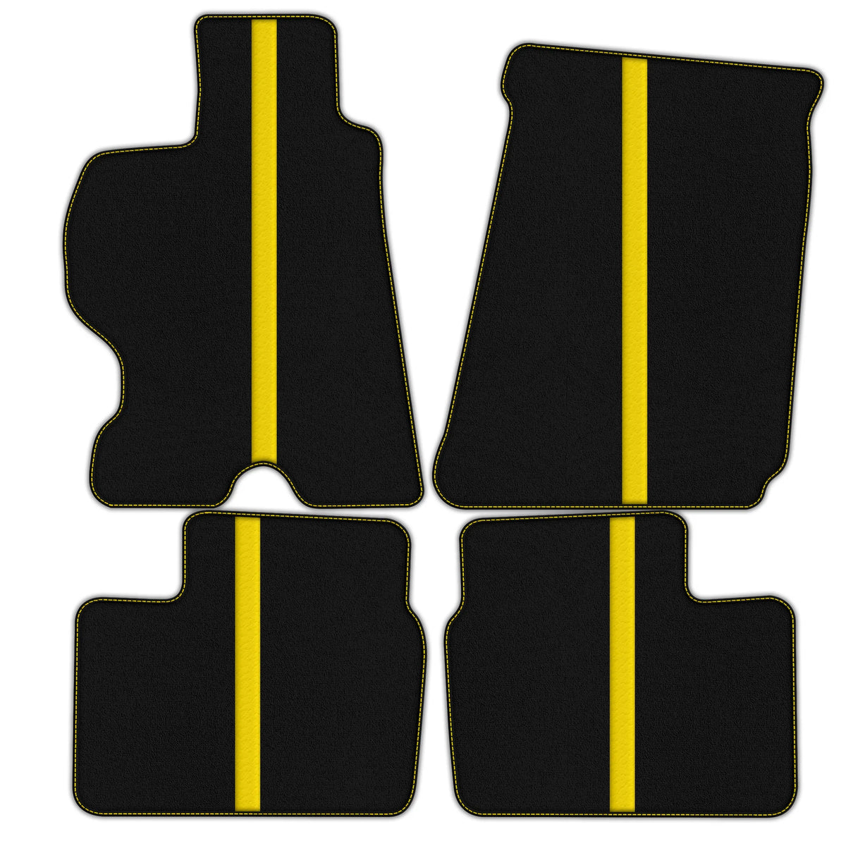 Black Floor Mats with Leather Line for Ferrari FF (2011-2016) - Various Colors