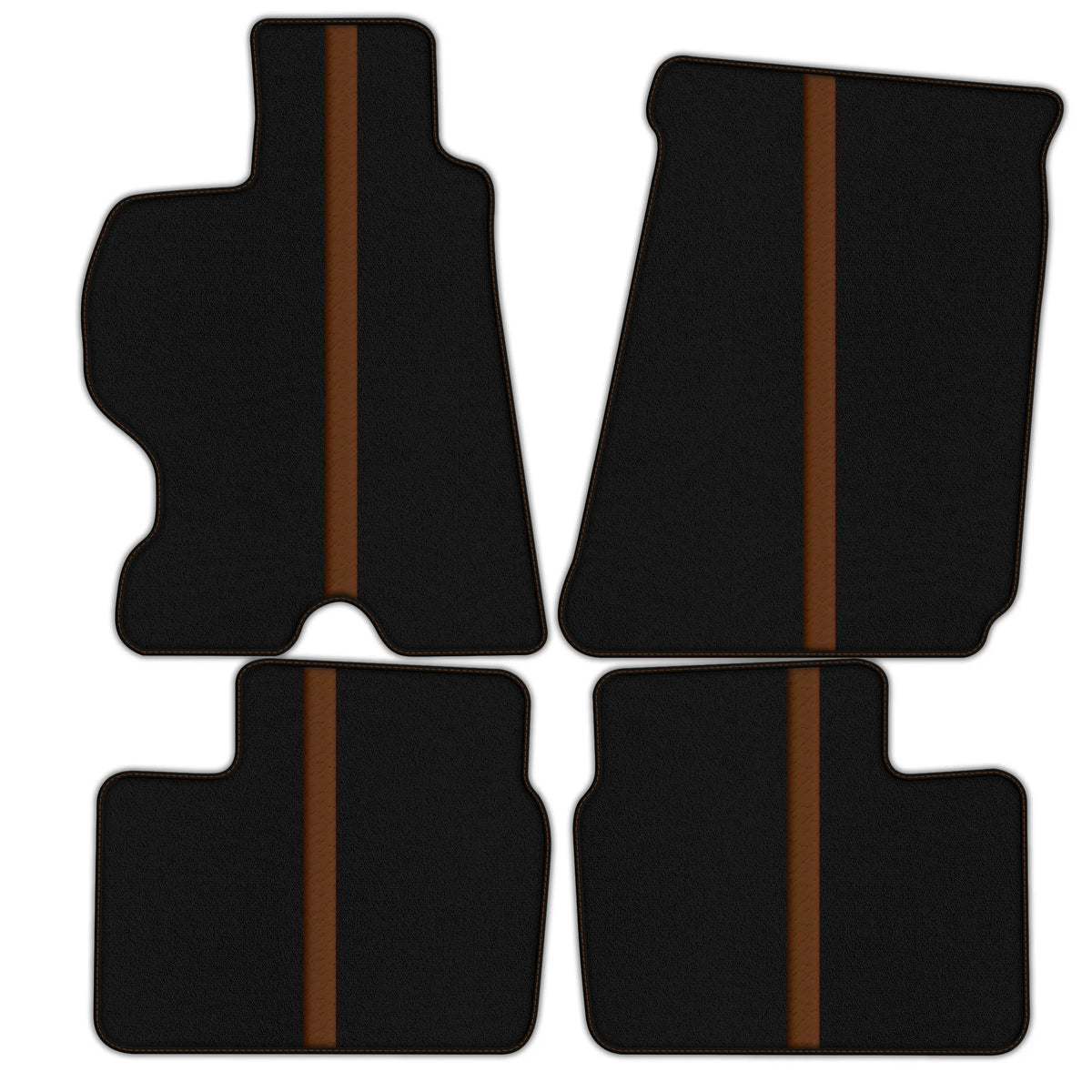 Black Floor Mats with Leather Line for Ferrari FF (2011-2016) - Various Colors
