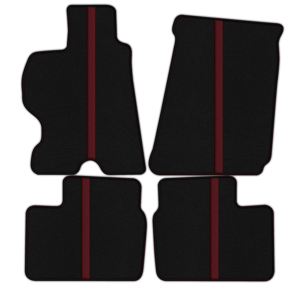 Black Floor Mats with Leather Line for Ferrari FF (2011-2016) - Various Colors