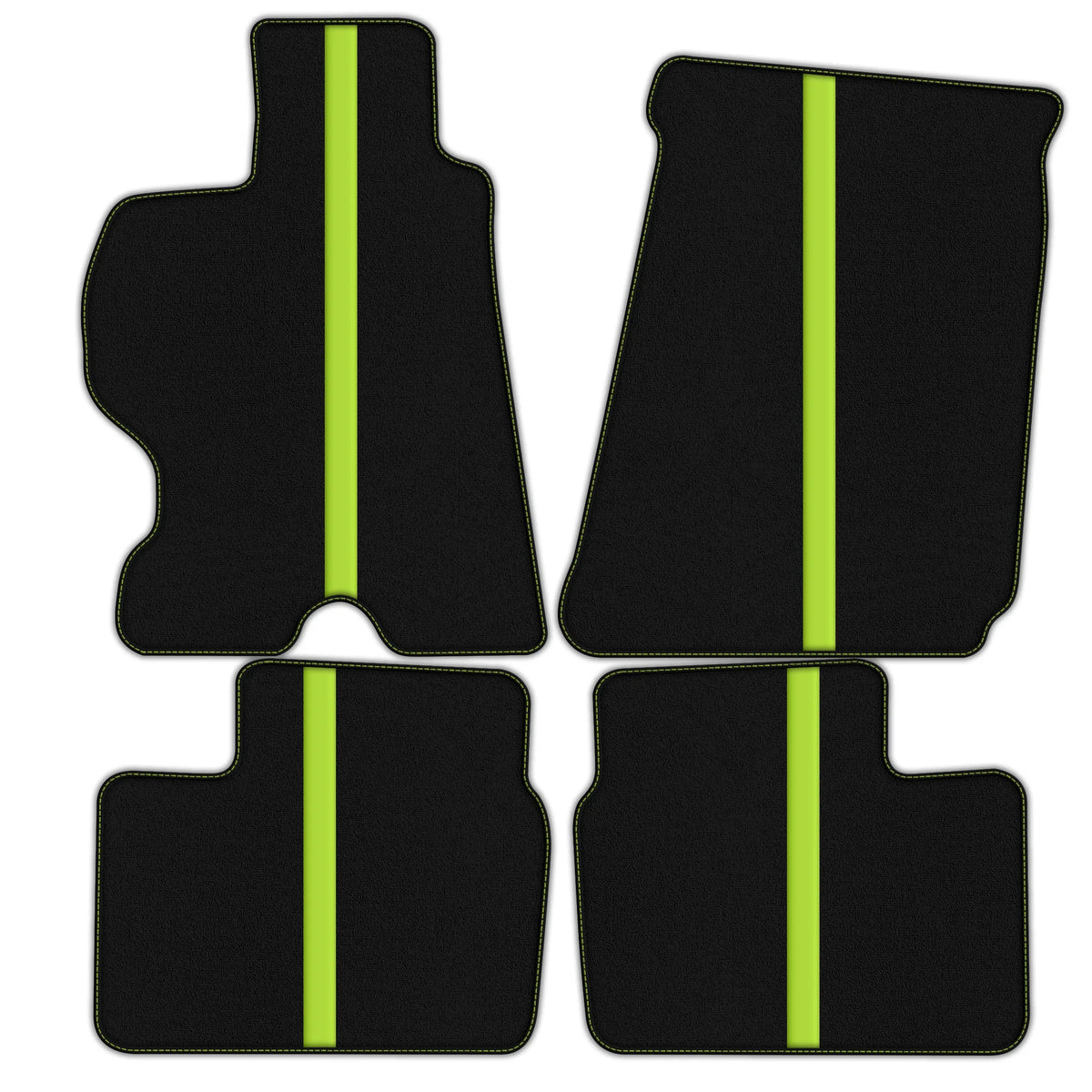 Black Floor Mats with Leather Line for Ferrari FF (2011-2016) - Various Colors