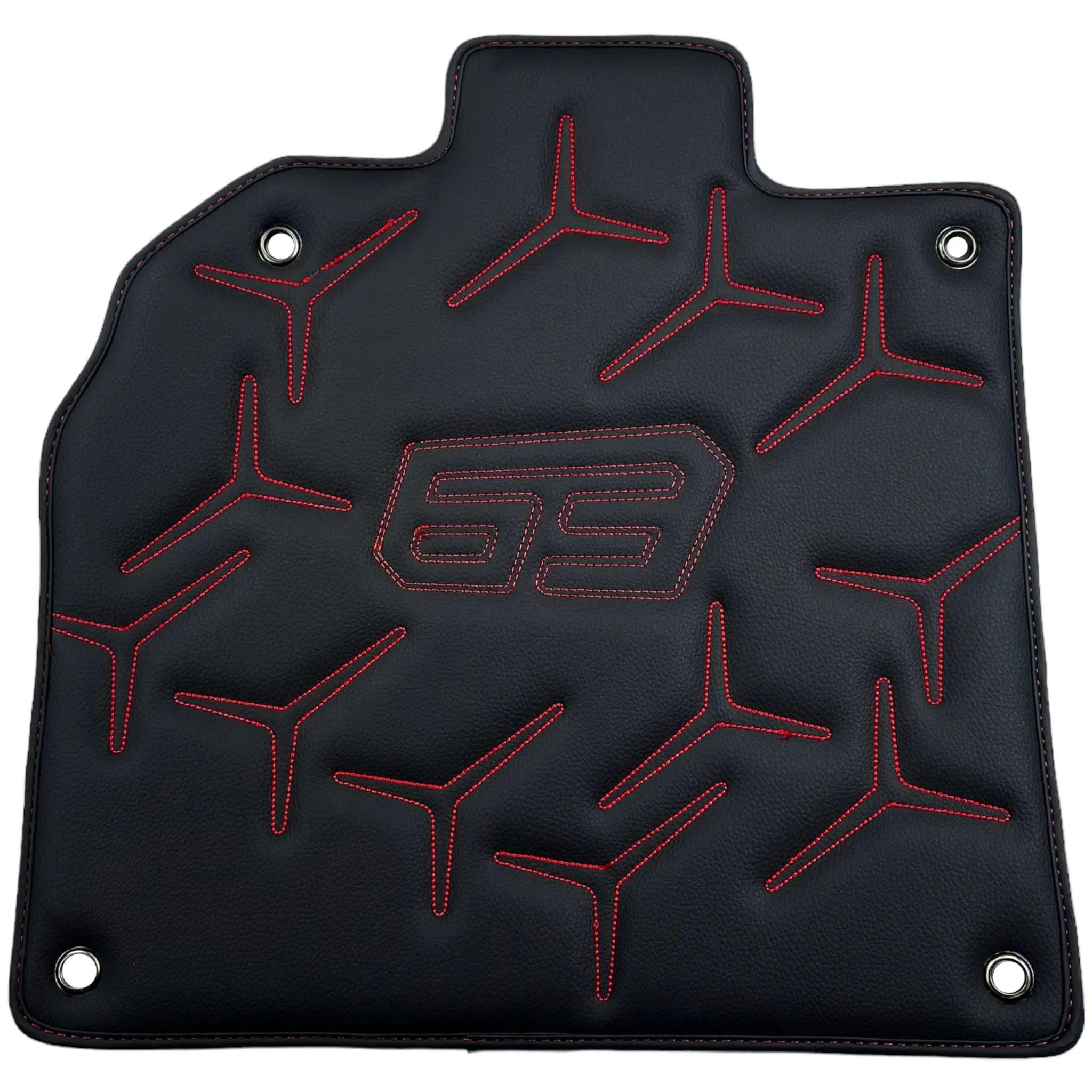 Black Leather Floor Mats for Lamborghini Aventador SVJ 63 Edition - AutoWin