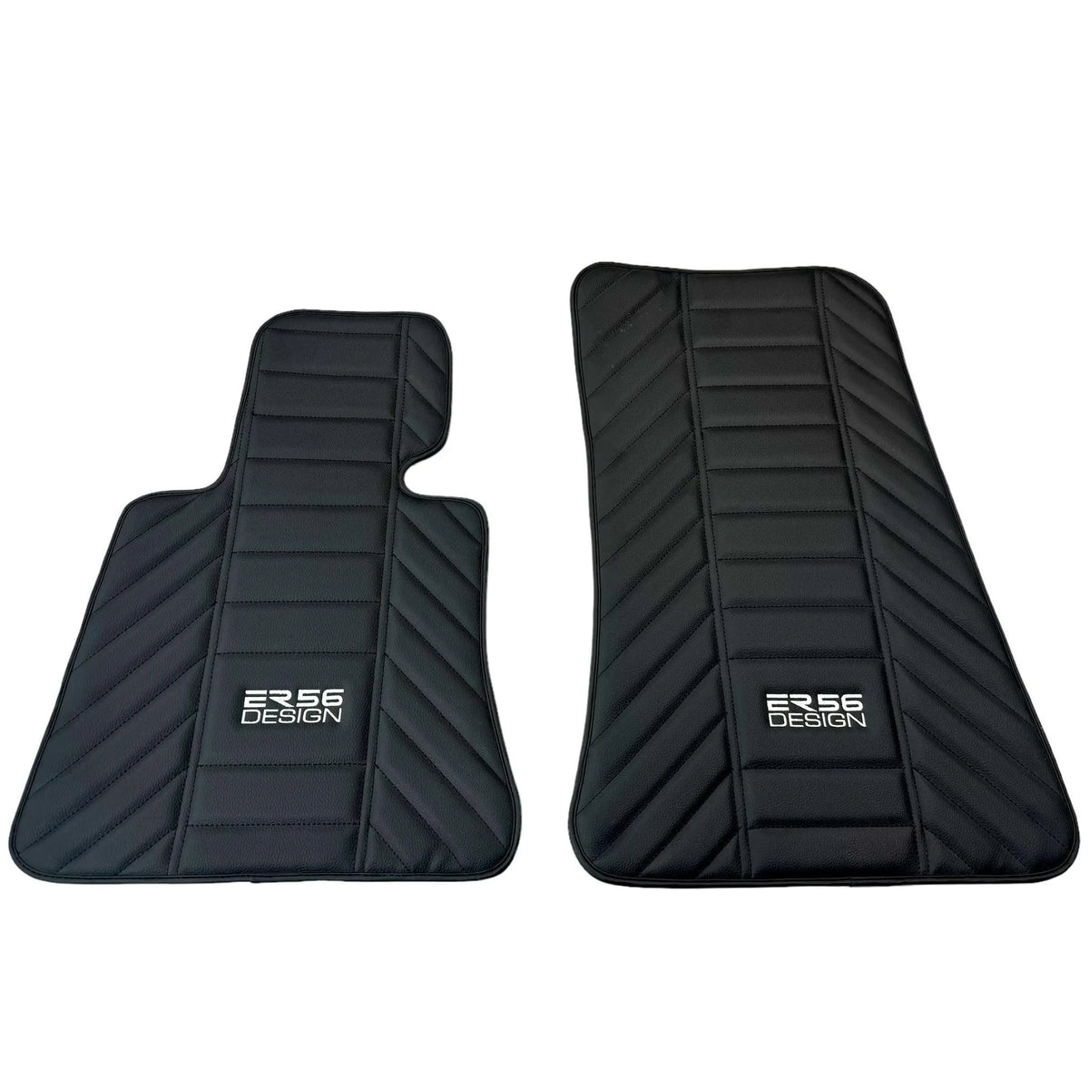 Black Leather Floor Mats for Rolls Royce Ghost Series II (2021-2024) ER56 Design - AutoWin