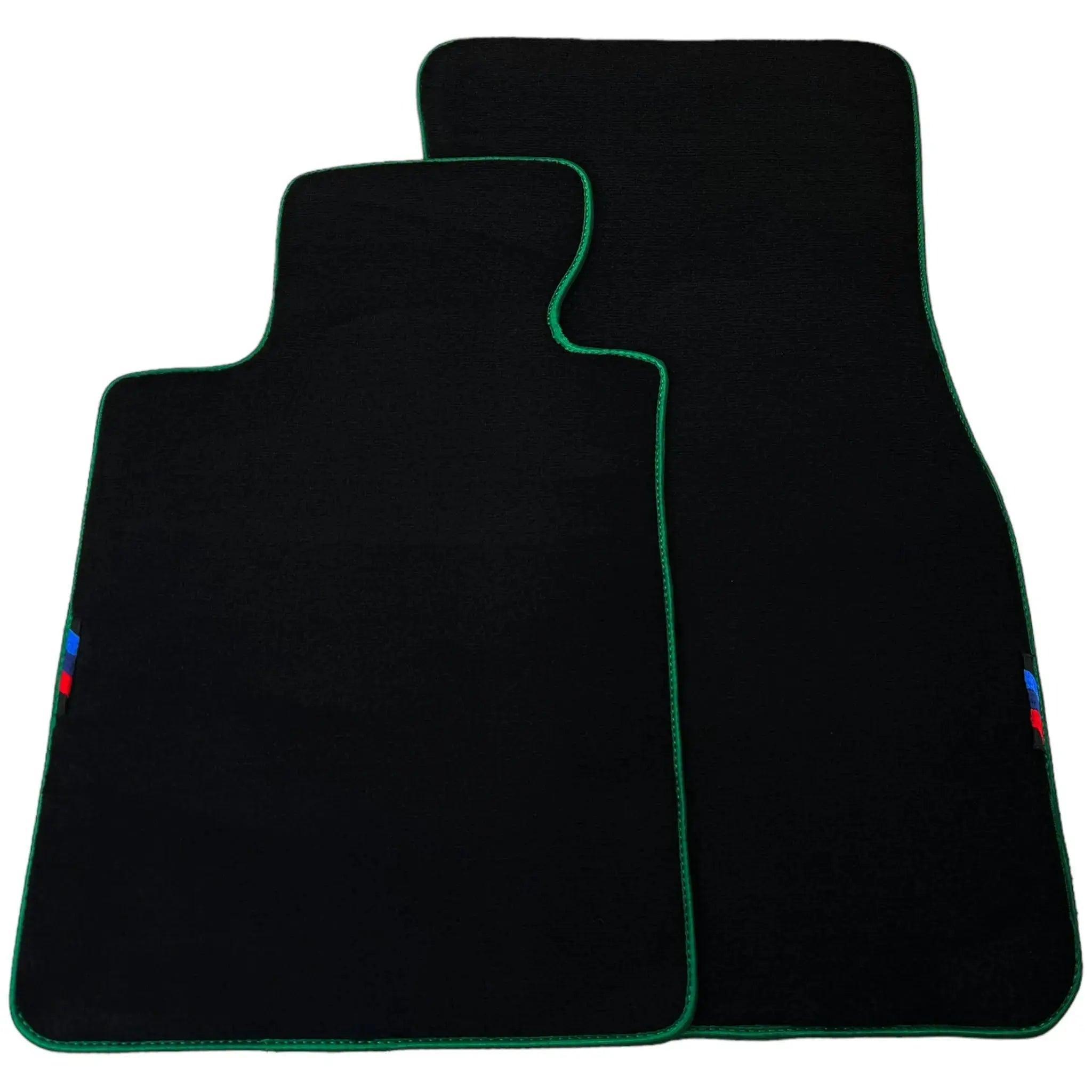 Black Mats For BMW 7 Series E32 | Green Trim - AutoWin