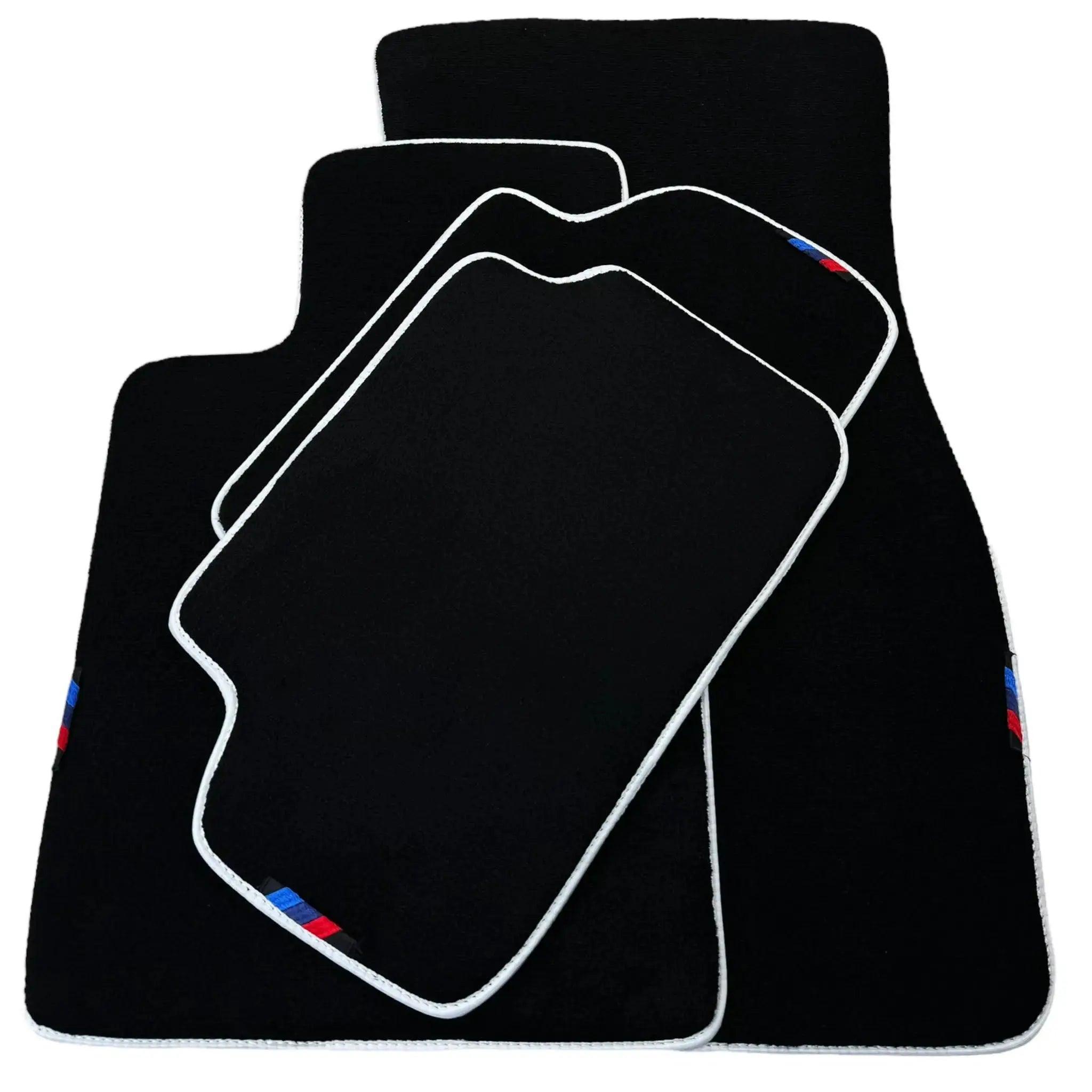 Black Mats For BMW 8 Series E31 2-door Coupe | White Trim - AutoWin