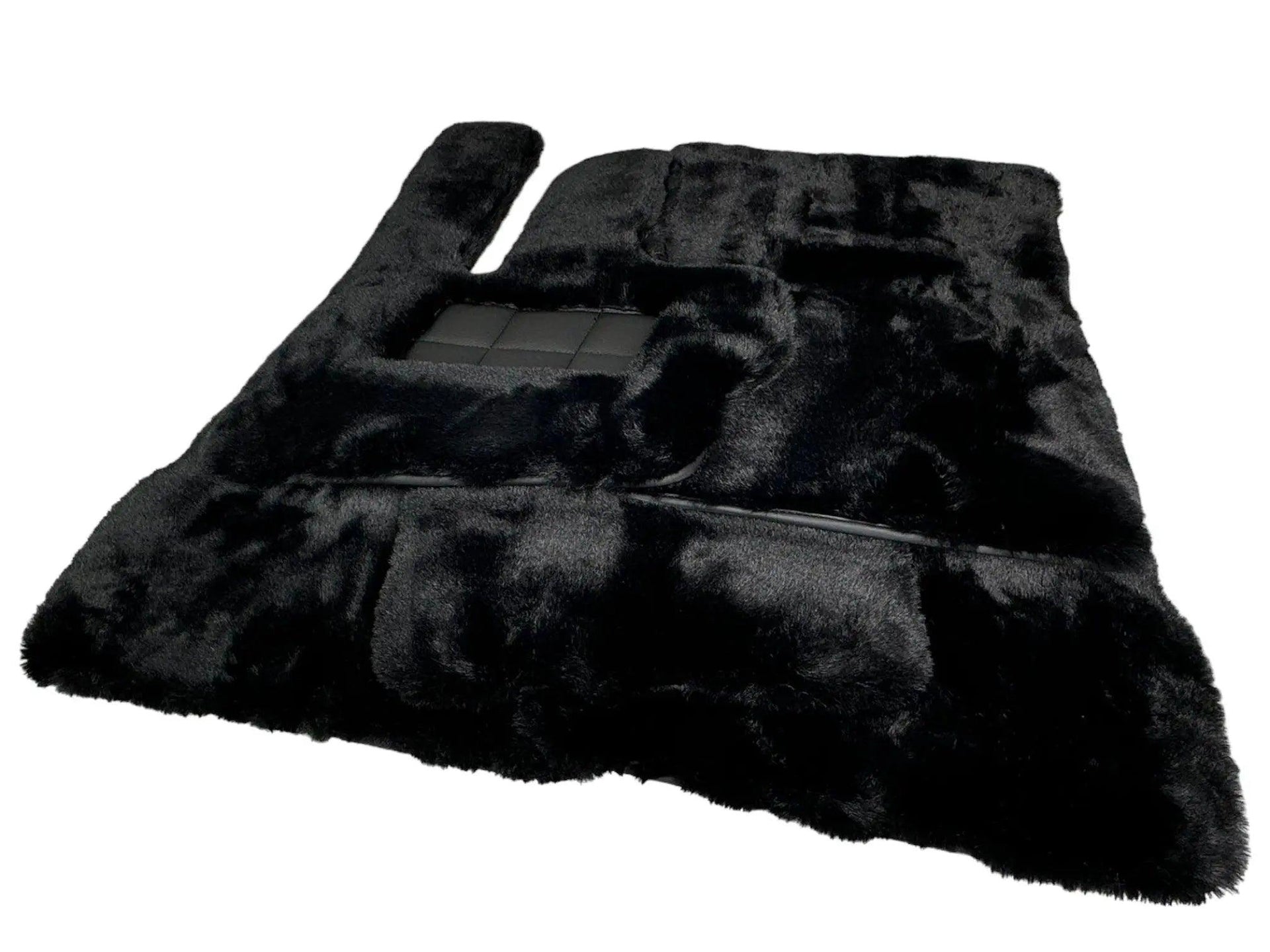Black Sheepskin Floor Mats For Mercedes-Benz G Class W463 (2008-2018) ER56 Design - AutoWin