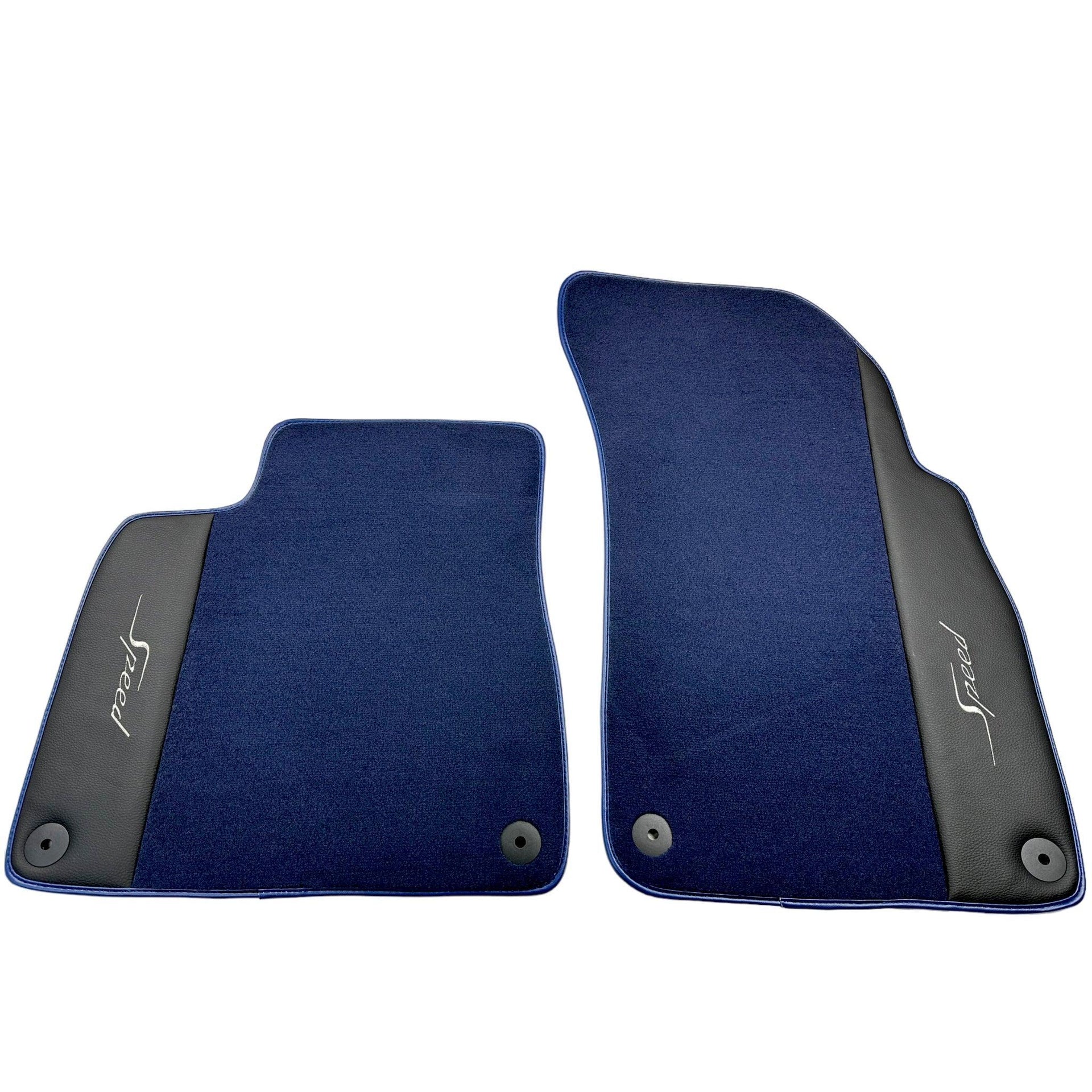 Blue Floor Mats For Bentley Bentayga (2015-2023) with Leather - AutoWin