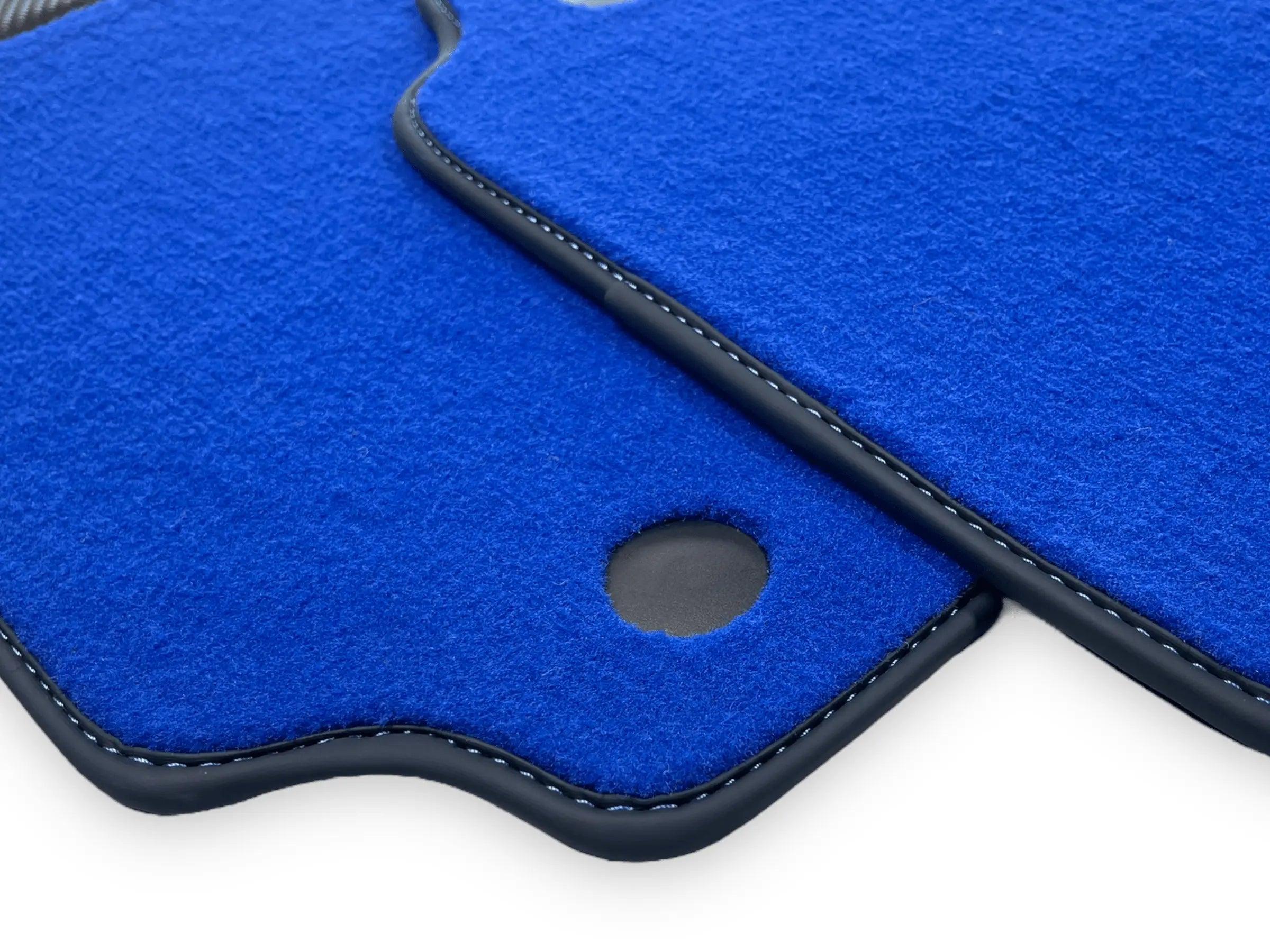 Blue Floor Mats For Ferrari 458 Spider 2012-2015 Carbon Fiber Leather | Italian Edition - AutoWin