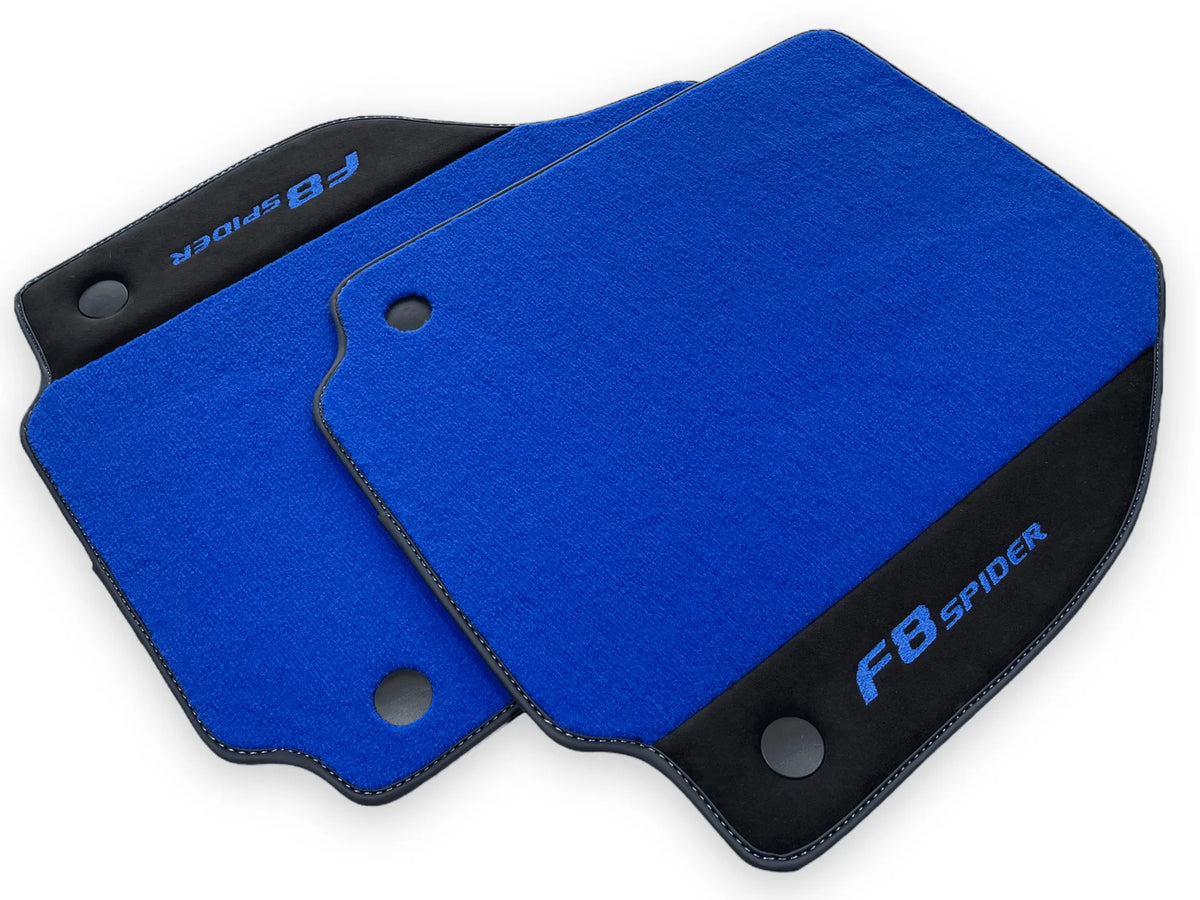 Blue Floor Mats For Ferrari F8 Spider 2019-2022 With Alcantara - AutoWin