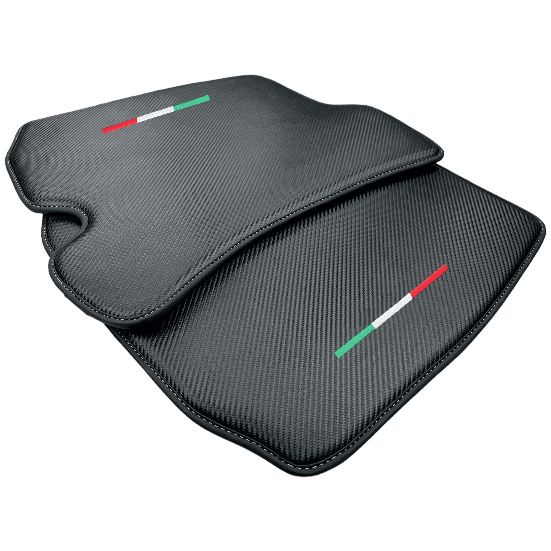 Carbon Fiber Leather Floor Mats For Ferrari Roma (2021-2024) - AutoWin