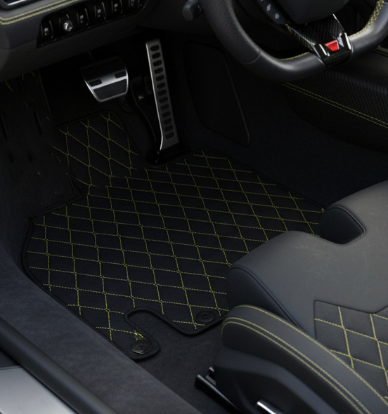Customizable Leather Floor Mats with Hex Pattern for Lamborghini Countach (1974–1990) - AutoWin