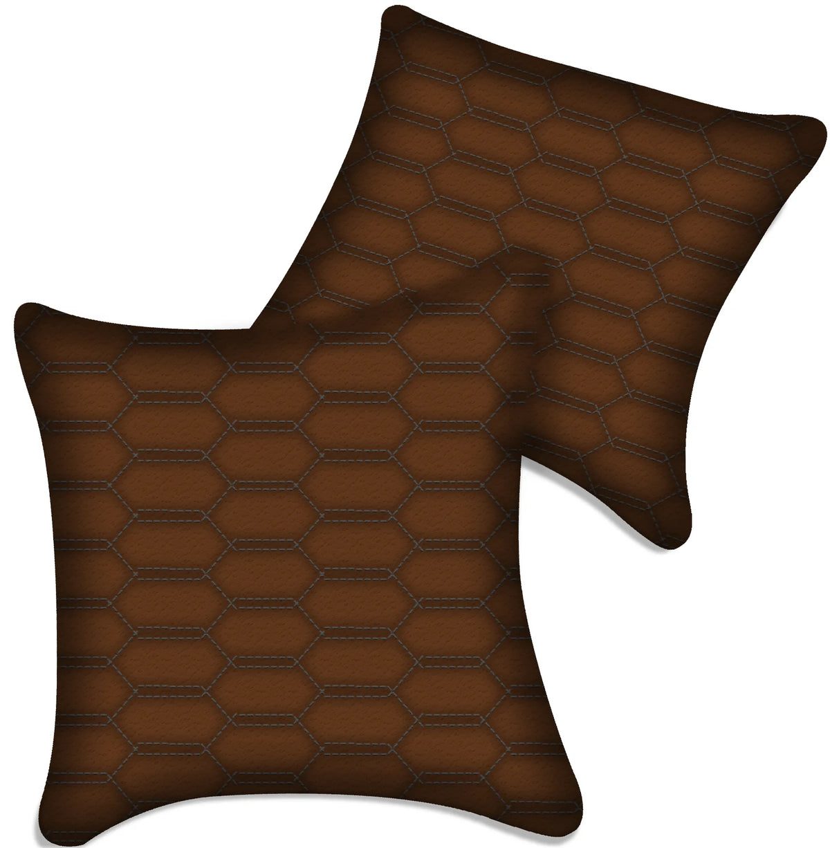 Customizable Brown Leather Pillows Set of 2 for All Vehicles