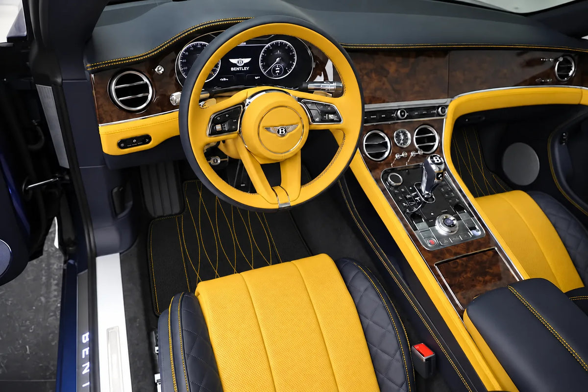 Customizable Leather Floor Mats with AW33 Pattern for Bentley Continental GTC (2018-2023) inside the vehicle