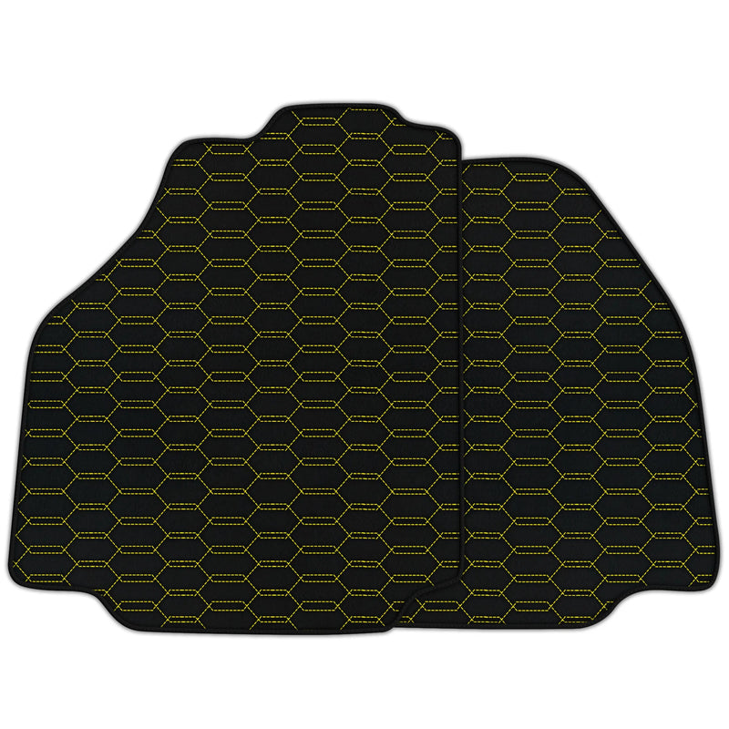 Customizable Leather Floor Mats with Interlaced Hex Pattern for Ferrari F8 (2019-2023)