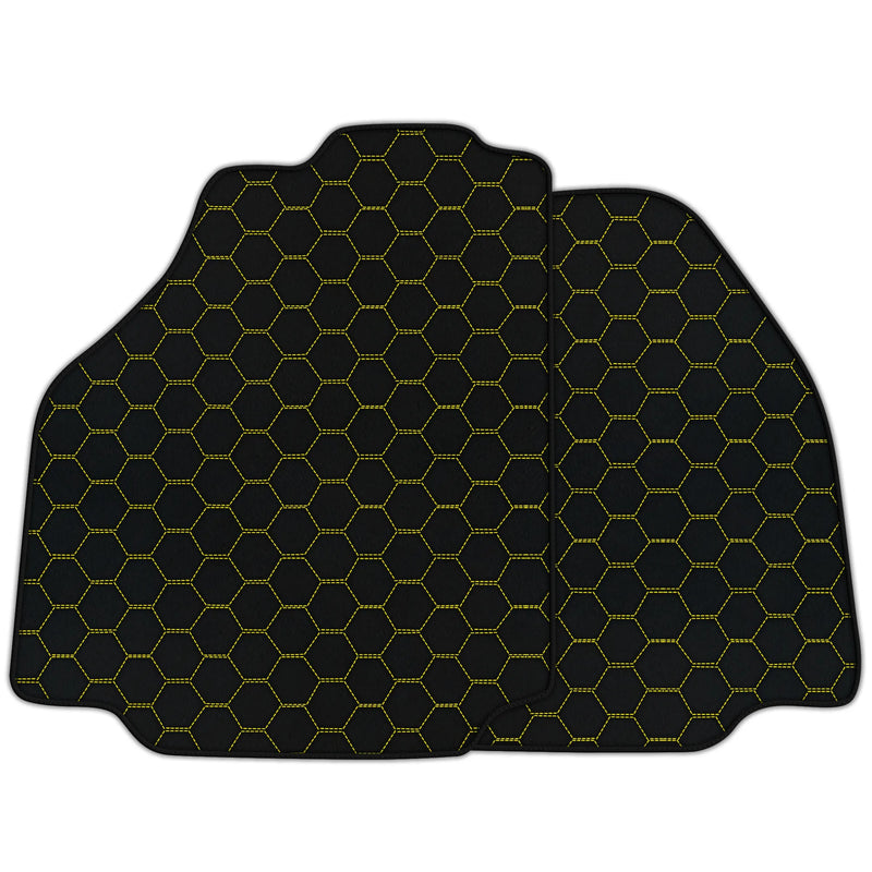 Customizable Leather Floor Mats with Symmetrical Hex Pattern for Ferrari 488 Pista Spider (2019-2021)
