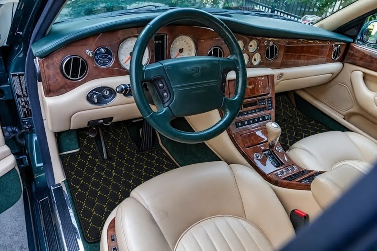 Customizable Leather Floor Mats with Vertical Hex Pattern for Bentley Green Label (1998-2009) inside the vehicle