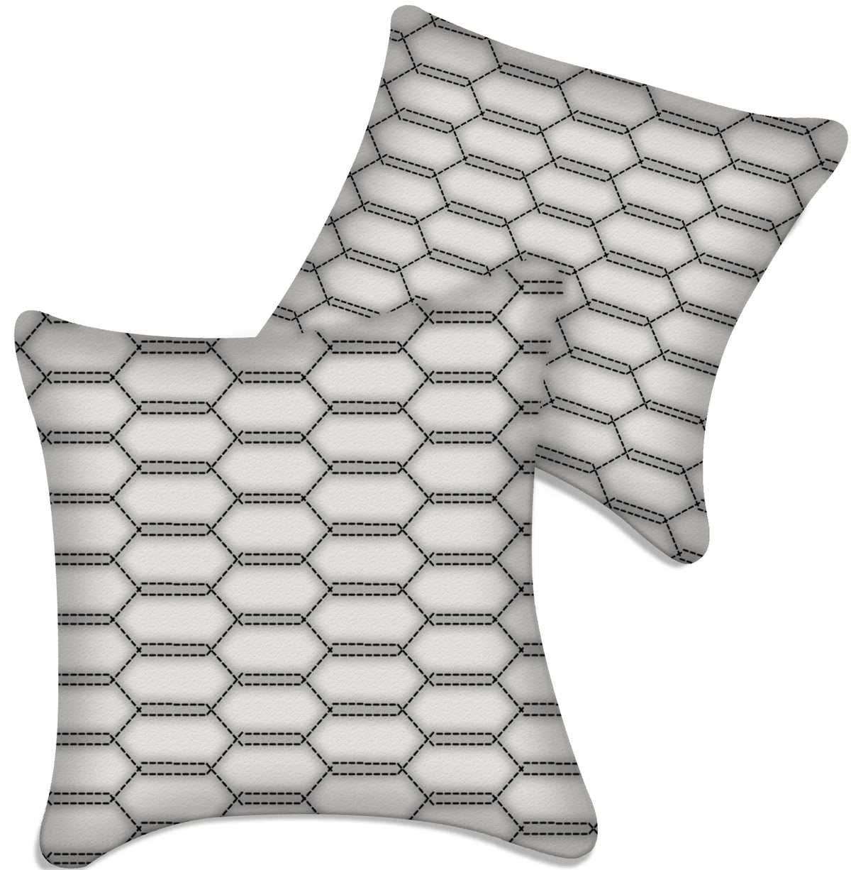 Customizable White Leather Pillows Set of 2 for All Vehicles