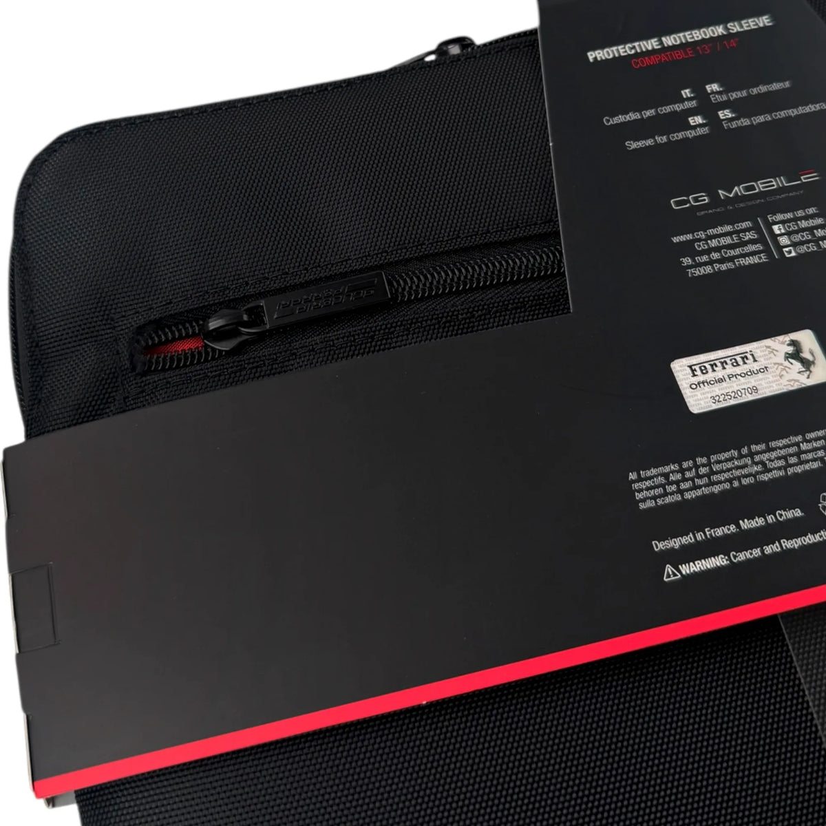 Ferrari 14" Laptop Sleeve – Carbon & Smooth, Lightweight & Stylish