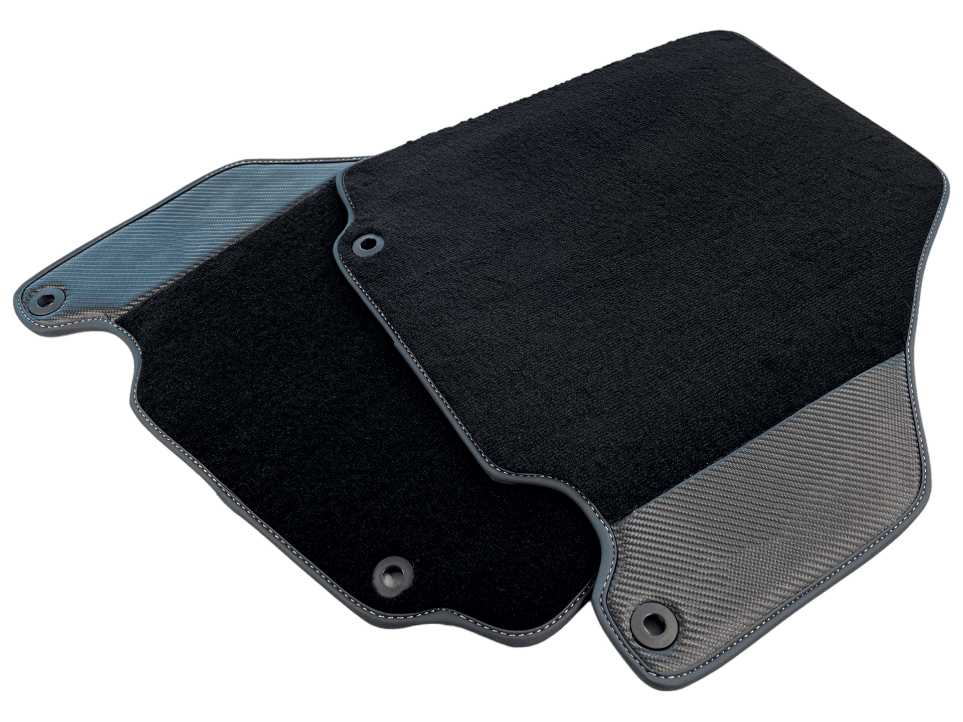 Floor Mats For Ferrari 360 Modena 1999-2005 Black With Carbon Fiber Leather - AutoWin