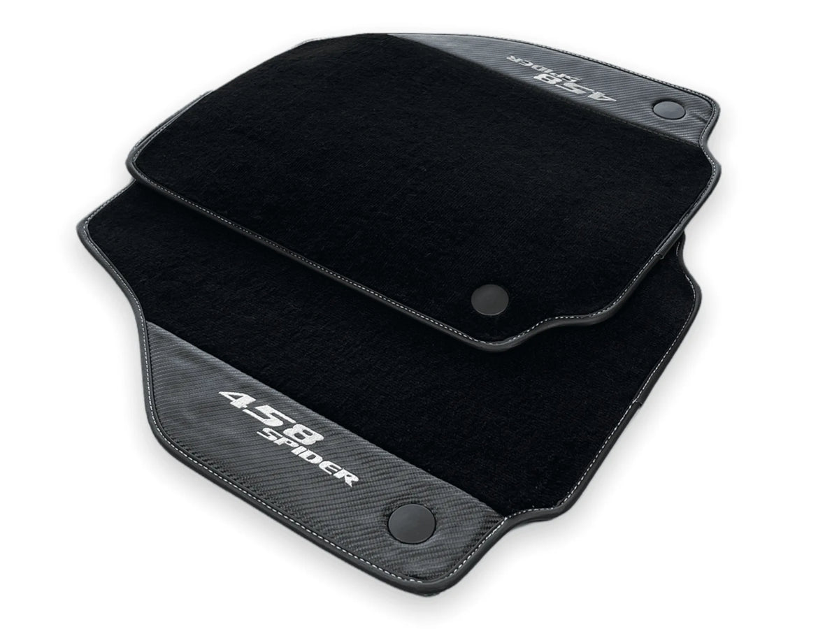 Floor Mats For Ferrari 458 Spider 2012-2015 Carbon Leather - AutoWin