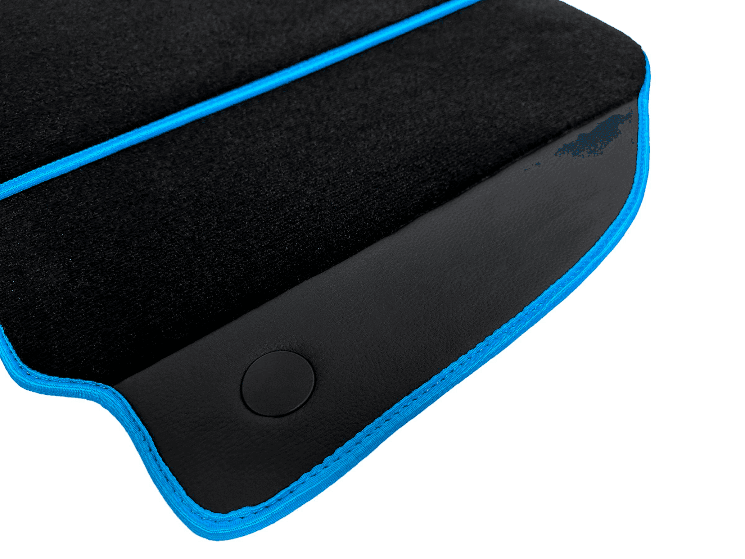 Floor Mats For Ferrari 488 Pista Spider (2019-2021) Alcantara Leather | Light Blue Trim - AutoWin