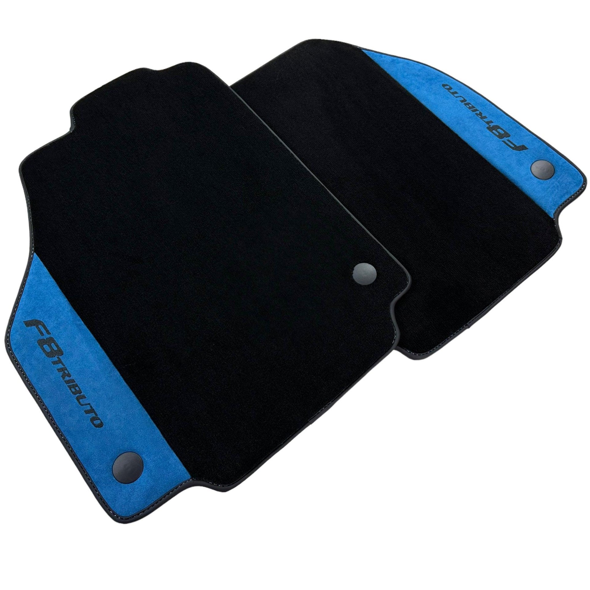 Floor Mats For Ferrari F8 Tributo 2019-2022 With Blue Alcantara Leather - AutoWin