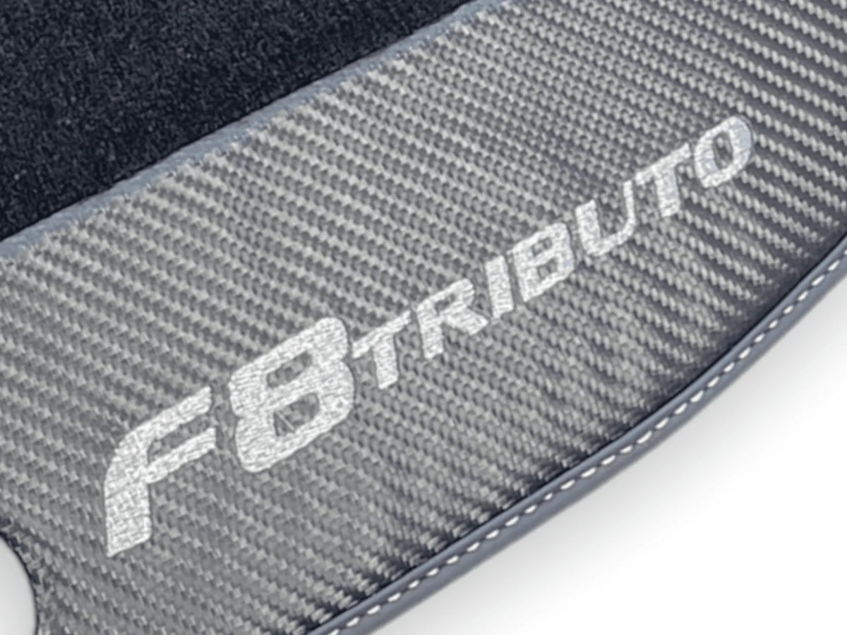 Floor Mats For Ferrari F8 Tributo 2019-2022 With Carbon Leather - AutoWin