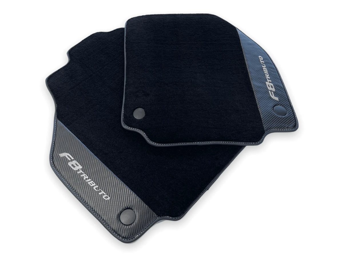 Floor Mats For Ferrari F8 Tributo 2019-2022 With Carbon Leather - AutoWin