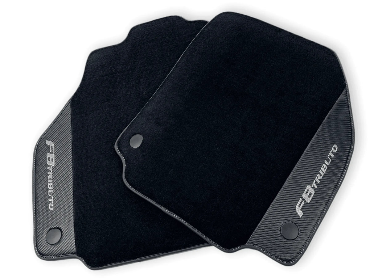 Floor Mats For Ferrari F8 Tributo 2019-2022 With Carbon Leather - AutoWin