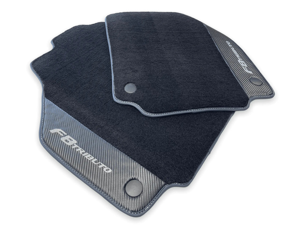 Floor Mats For Ferrari F8 Tributo 2019-2022 With Carbon Leather - AutoWin